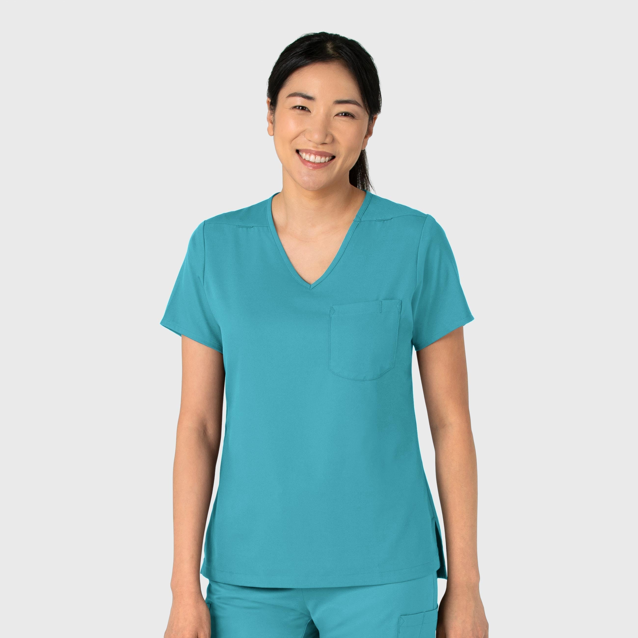 Boundless 6151 Tuck-In Scrub Top Teal