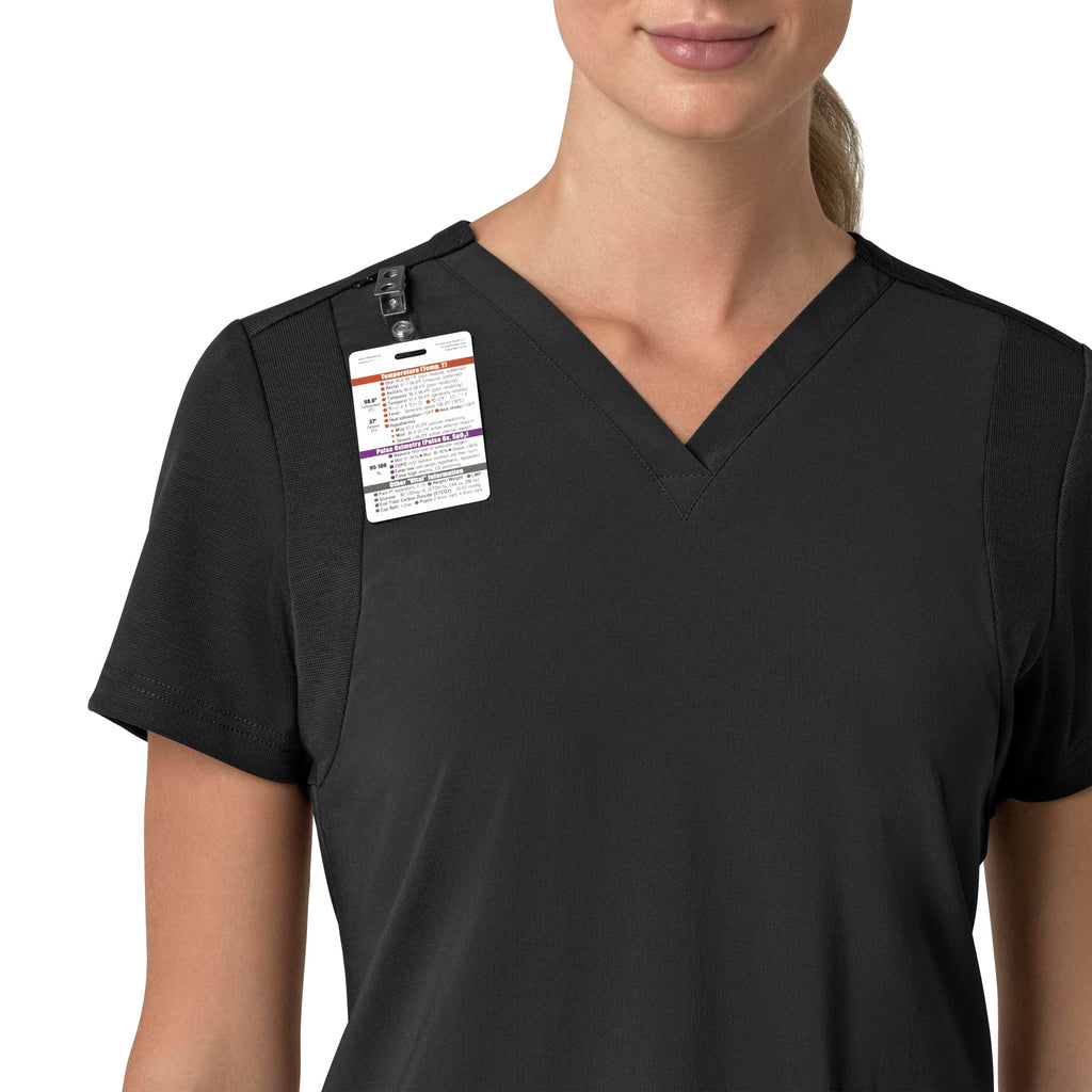 Force Cross-Flex C13210 Flex Panel V-Neck Scrub Top Black