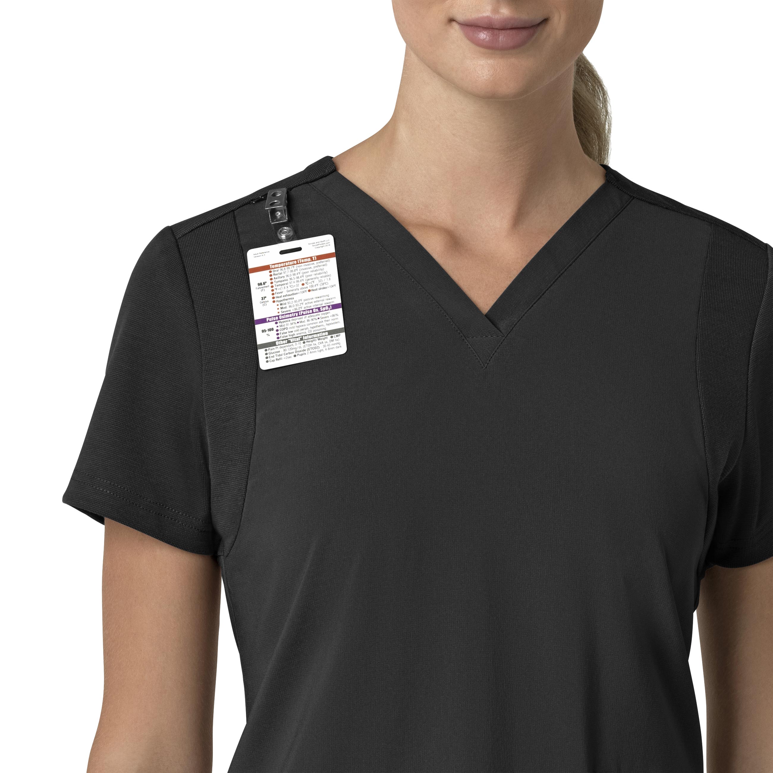 Force Cross-Flex C13210 Flex Panel V-Neck Scrub Top Black