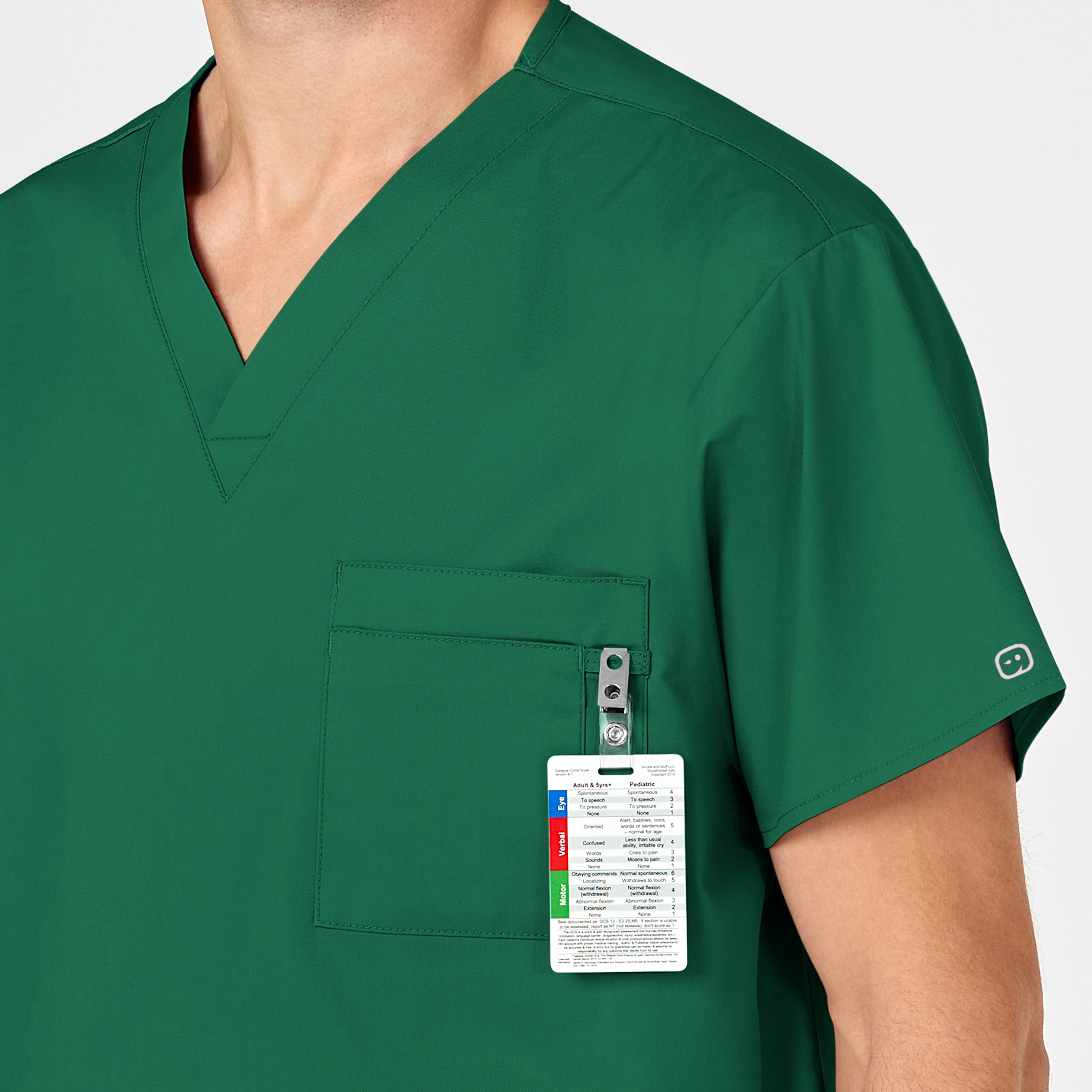 WonderWORK 100 Unisex V-Neck Scrub Top Hunter