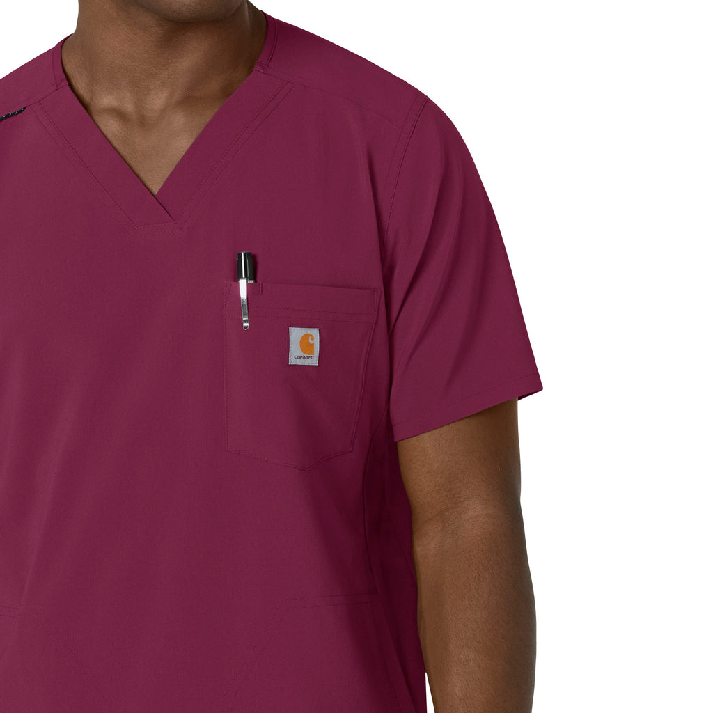 Force Cross-Flex C16410 Men's V-Neck Scrub Top Wine