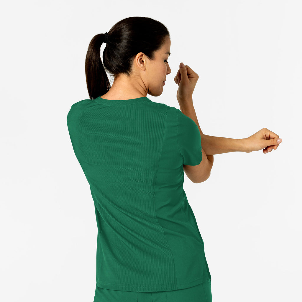 W123 6045 Flex-n-Reach V-Neck Scrub Top Hunter