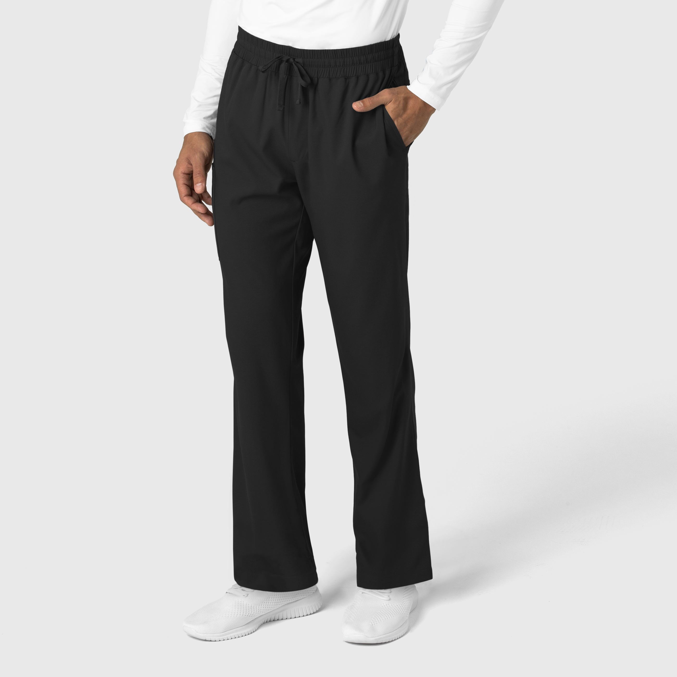 Boundless 5351 Men's Straight Leg Scrub Pants Black