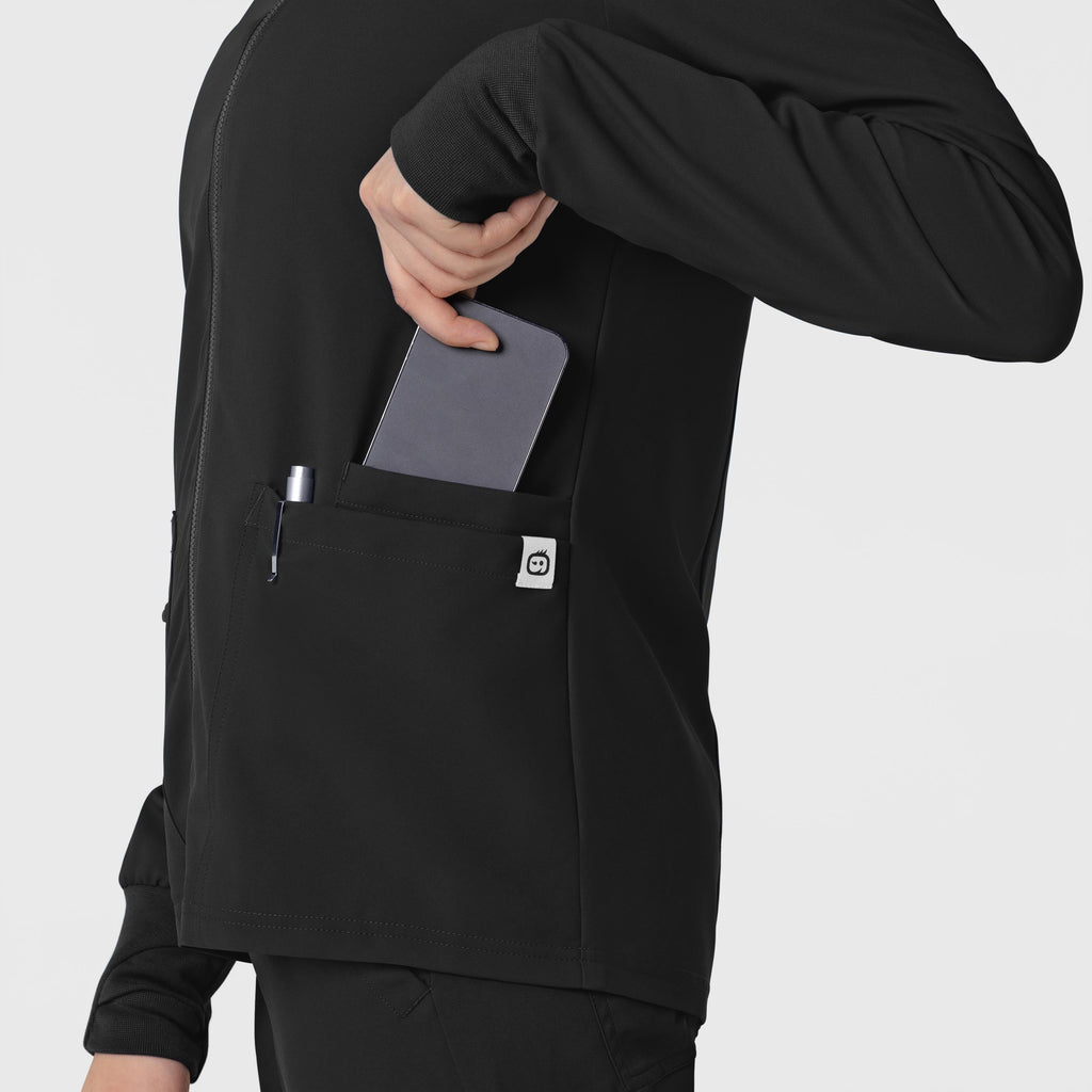 Thrive 8122 Flex-n-Reach Zip-Front Jacket Black