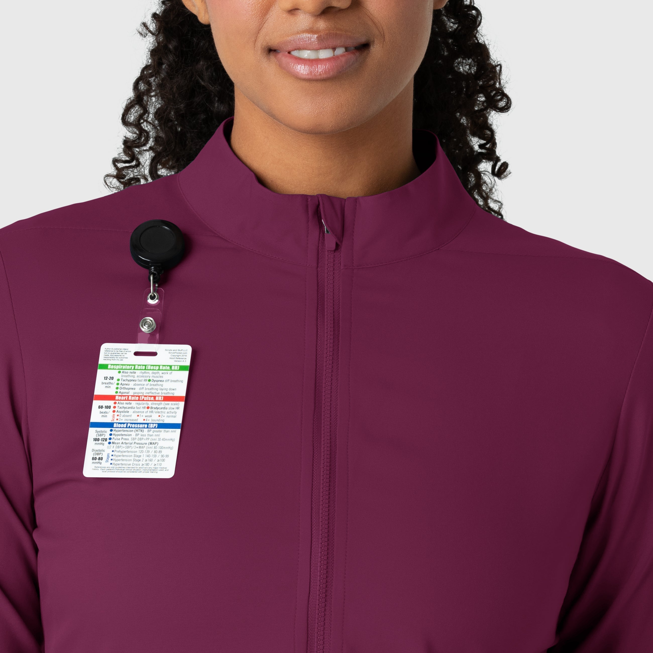 Boundless 8151 Warm Up Scrub Jacket Wine