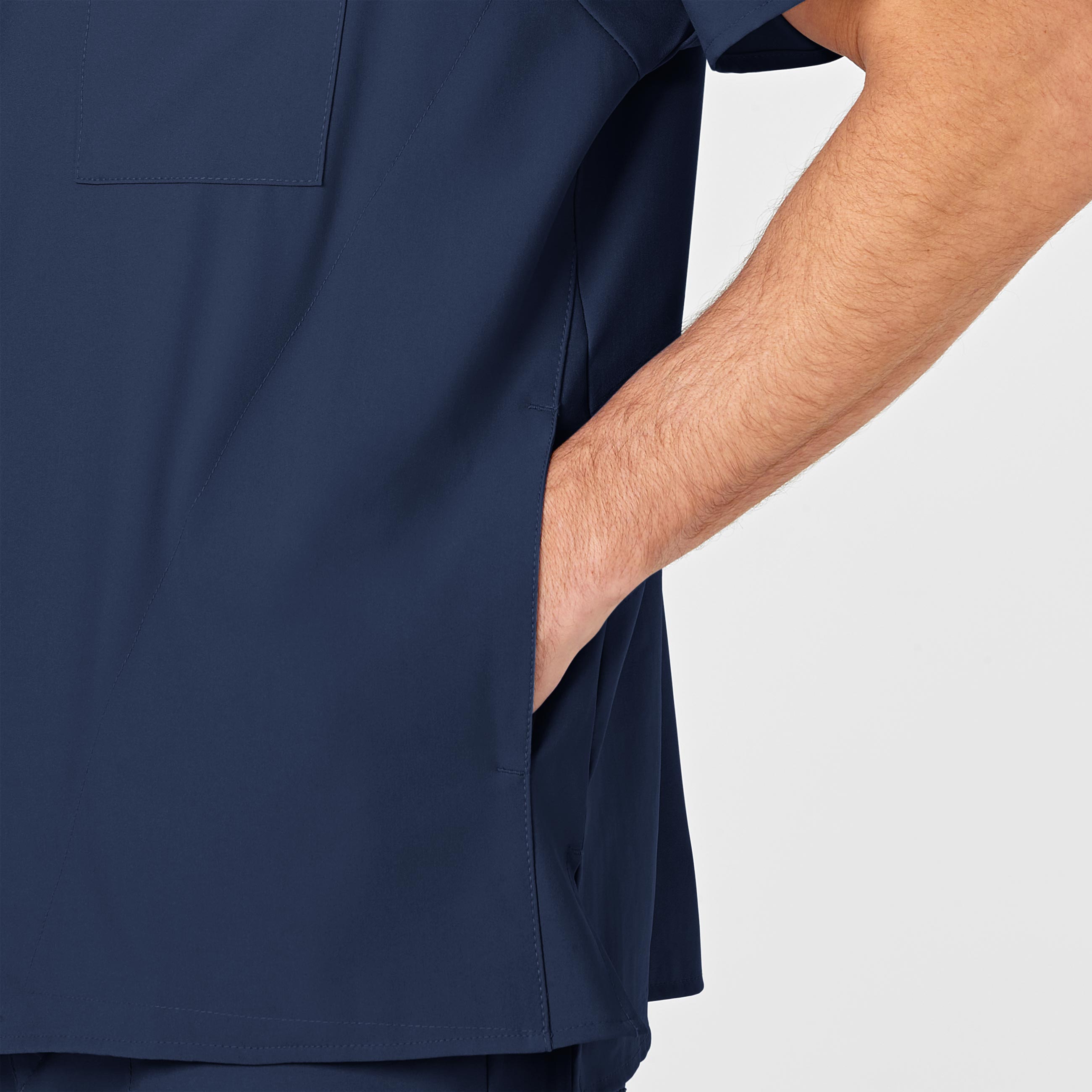 W123 6355 Men's V-Neck Scrub Top Navy