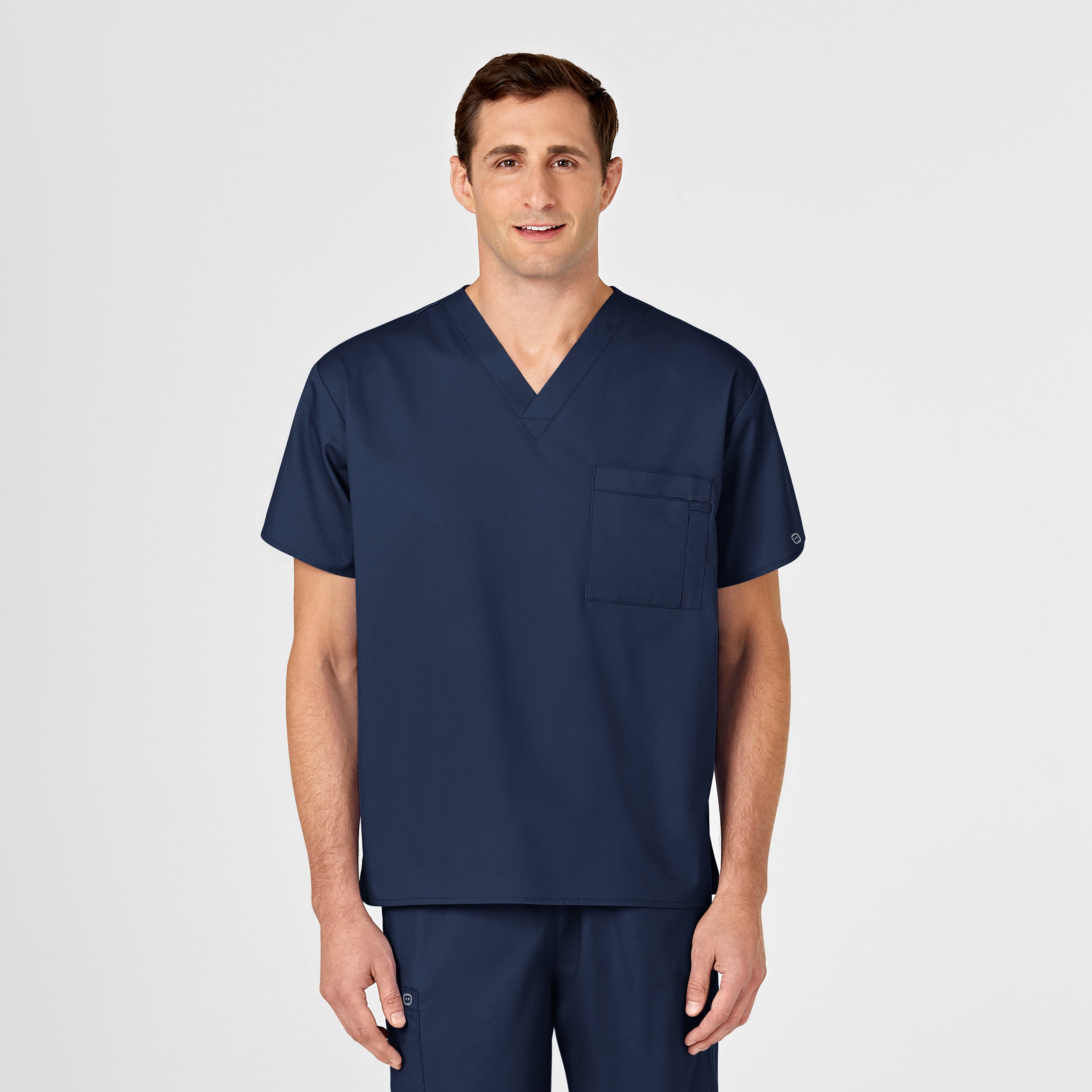 WonderWORK 100 Unisex V-Neck Scrub Top Navy