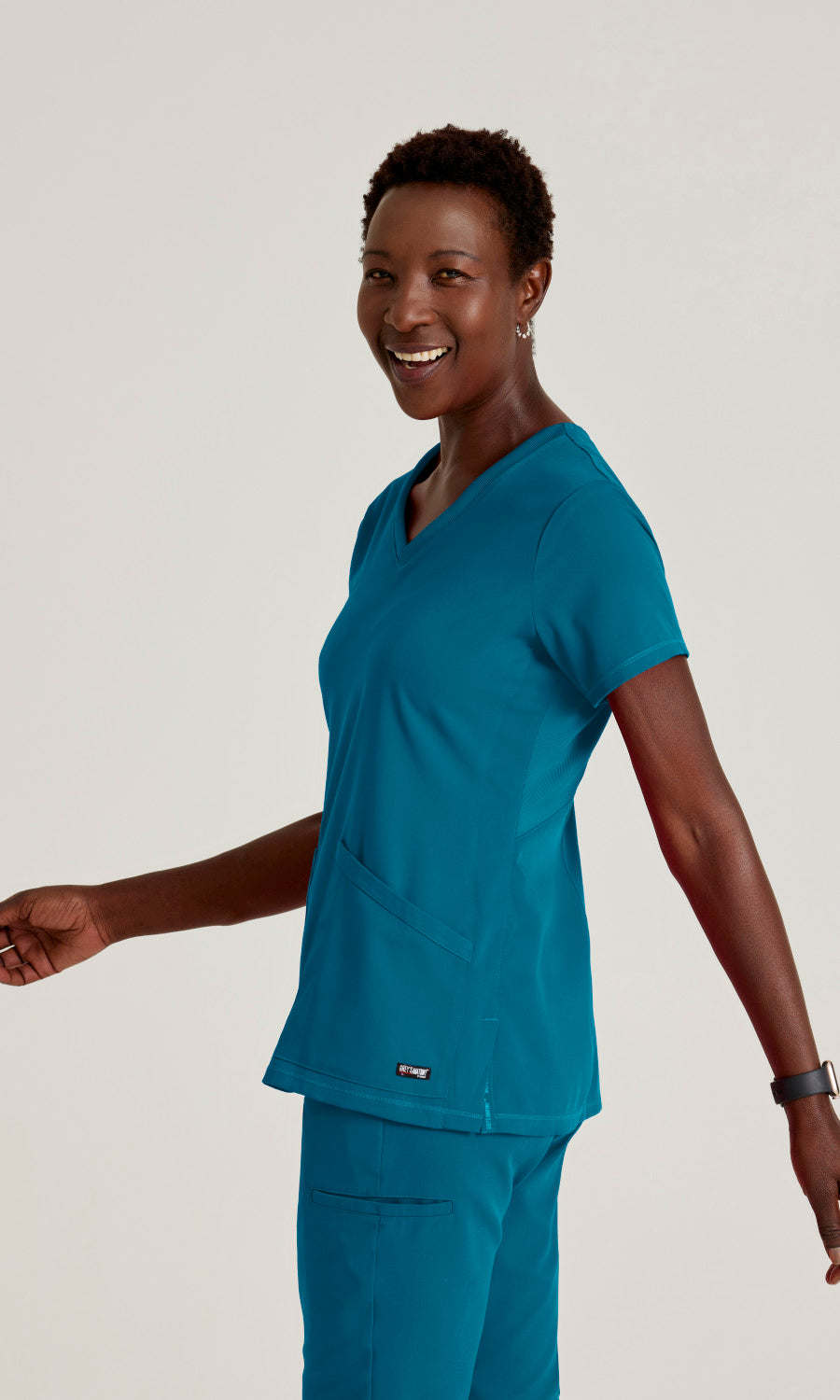 Grey's Anatomy Stretch GRST045 Serena Scrub Top Bahama