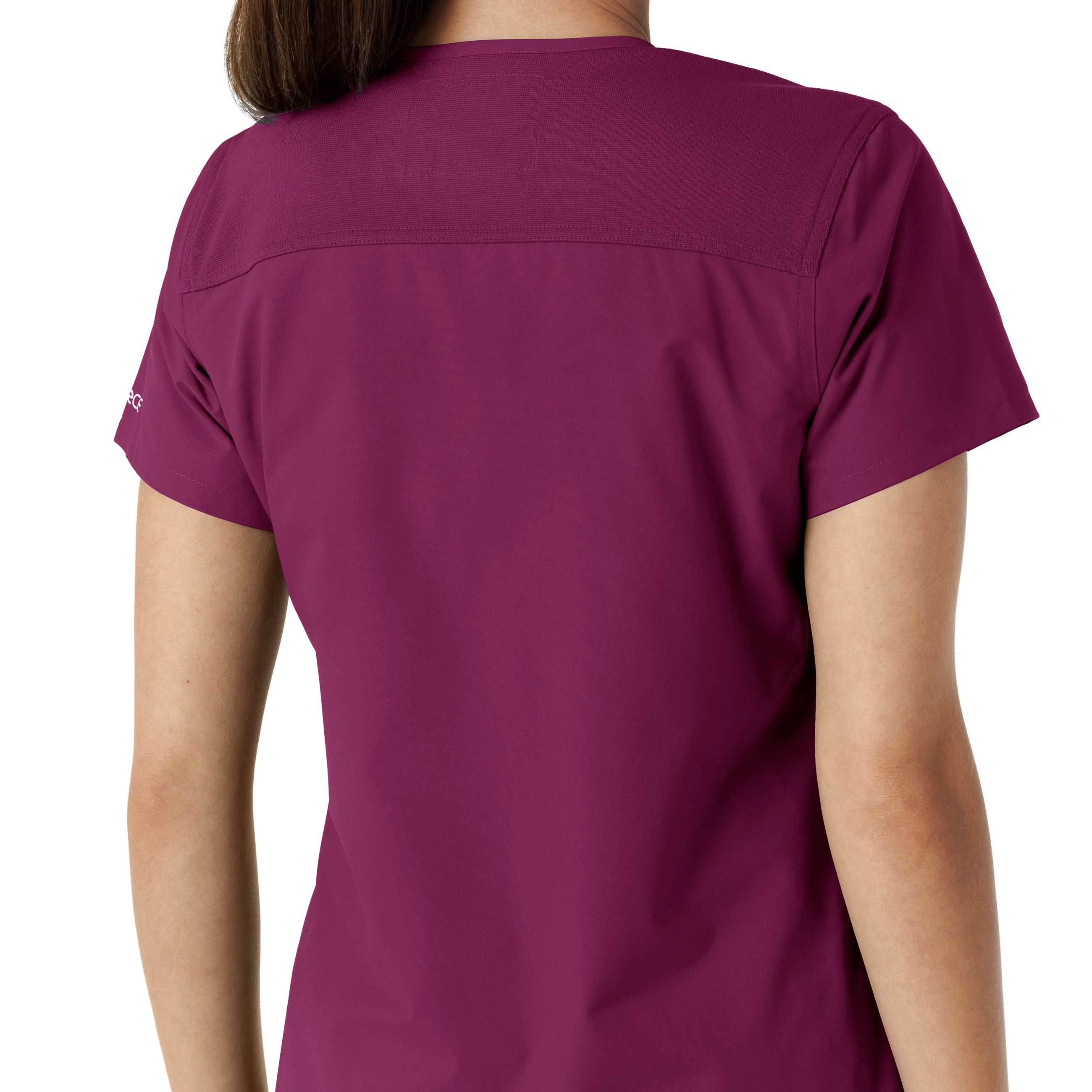 Force Essentials C12313 V-Neck Knit Panel Scrub Top Wine