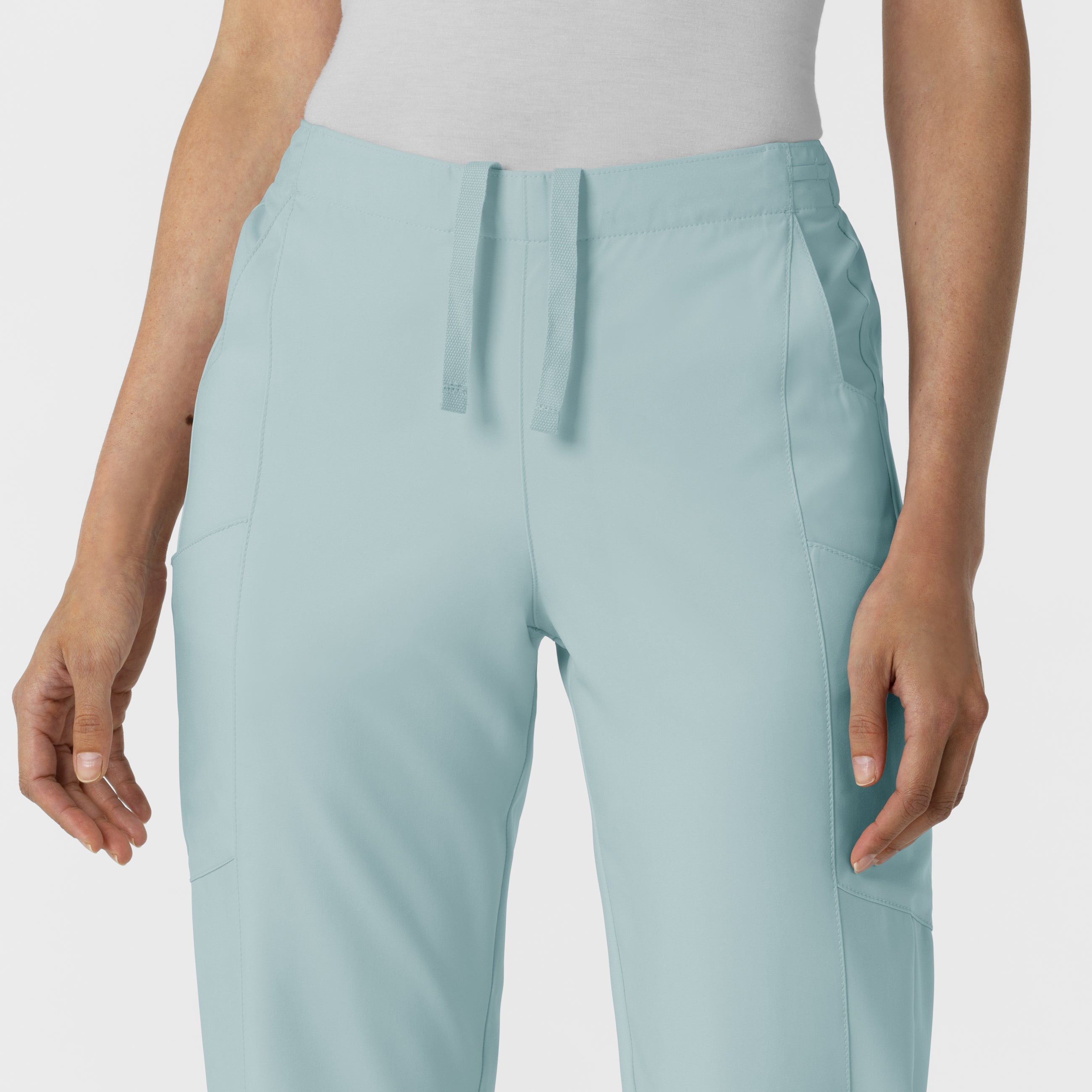 W123 5155 Flat Front Cargo Scrub Pants Sky Blue