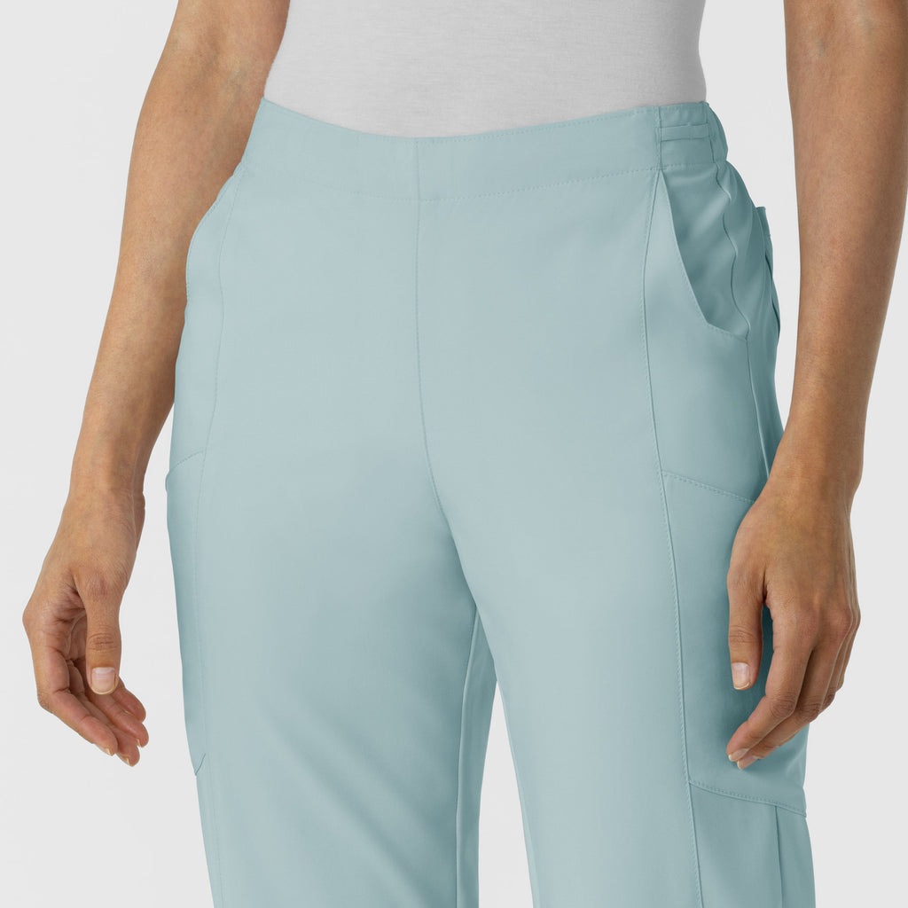 W123 5155 Flat Front Cargo Scrub Pants Sky Blue