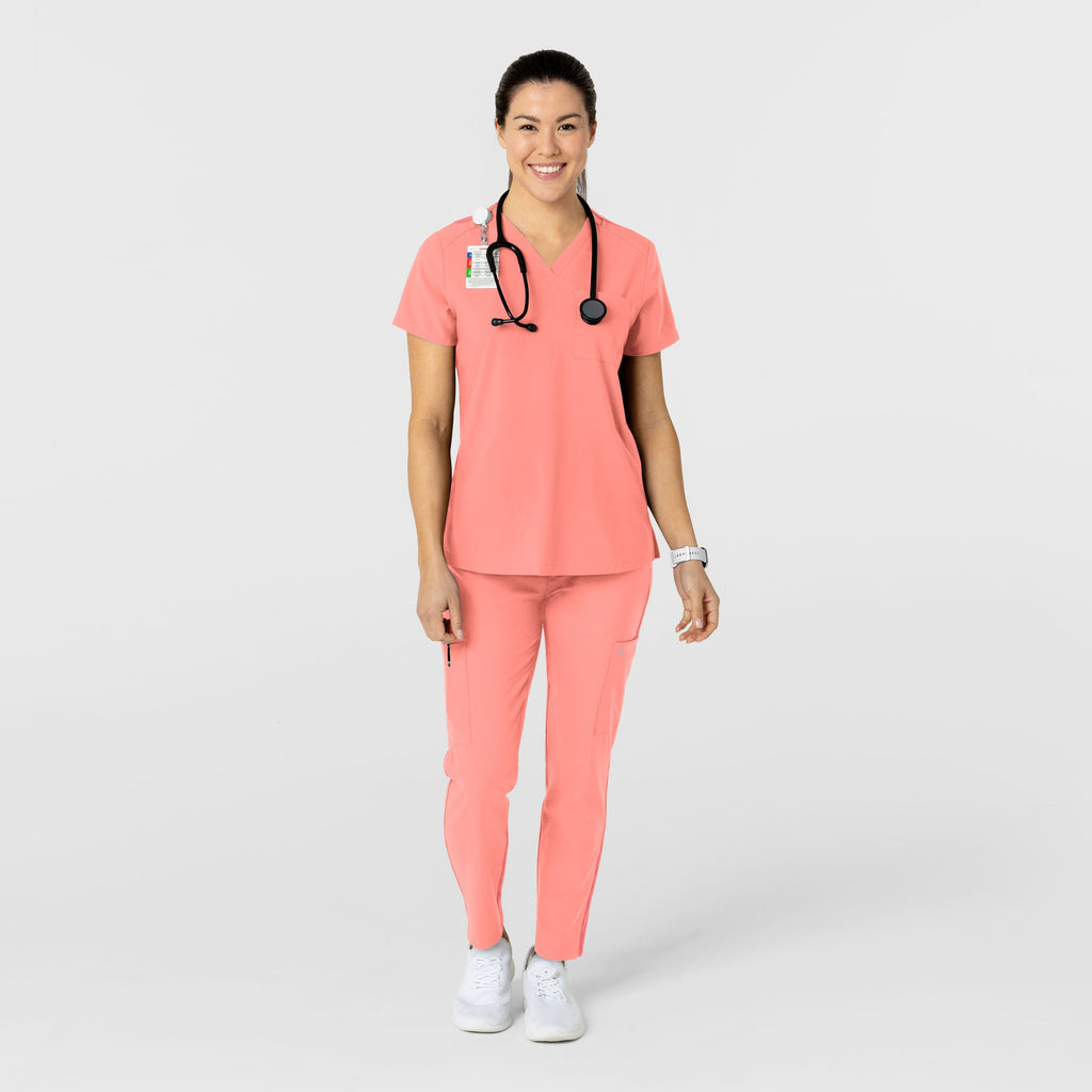 W123 5045 Women's Flex-n-Reach Track Scrub Pants Paradise Pink