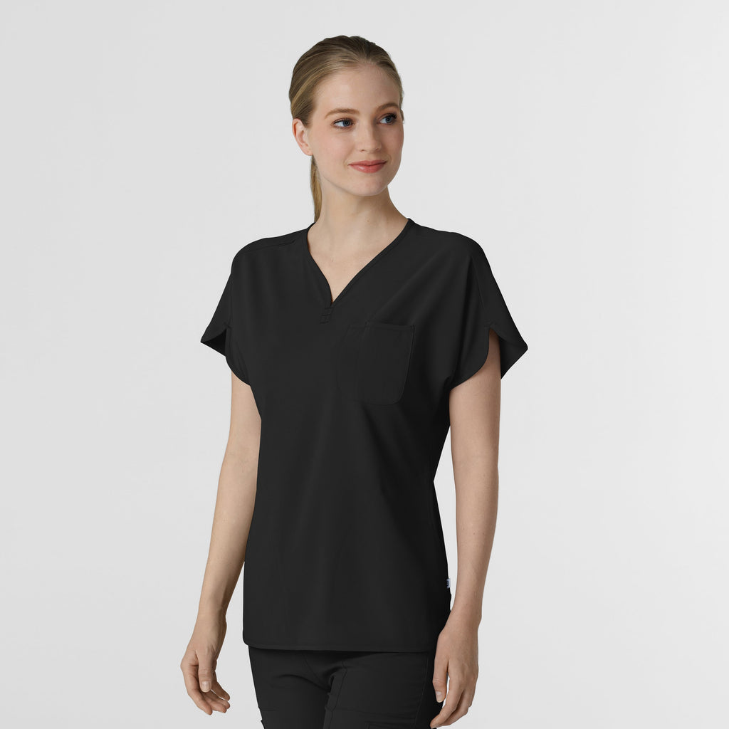 RENEW 6634 Dolman Scrub Top Black