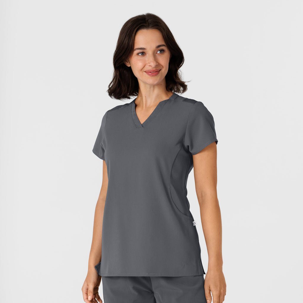 Nova 6432 Flex-n-Reach V-Neck Scrub Top Pewter