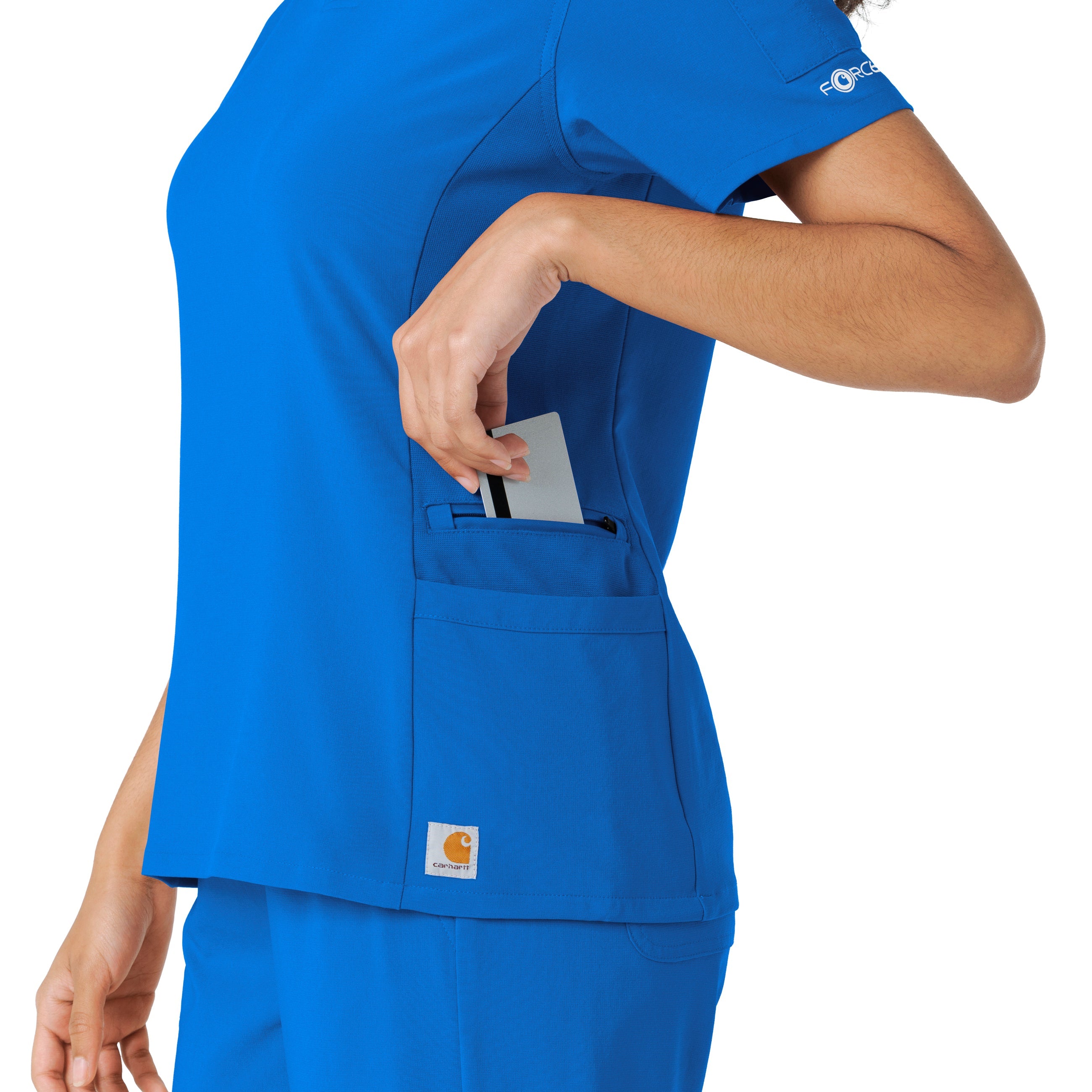 Force Cross-Flex C13310 Knit Panel Scrub Top Royal