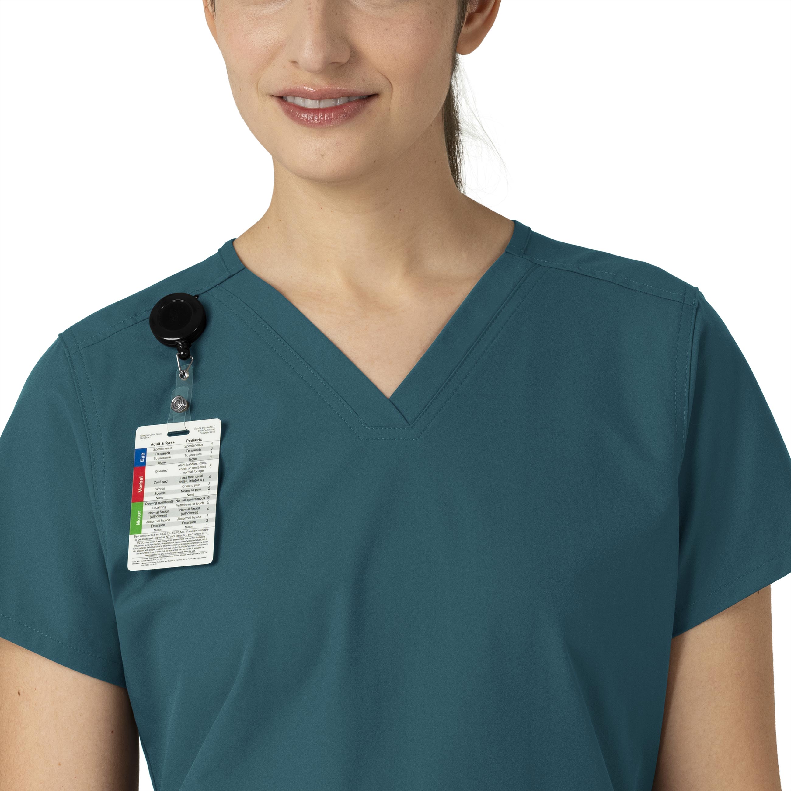 Force Essentials C12113 V-Neck Scrub Top Caribbean Blue