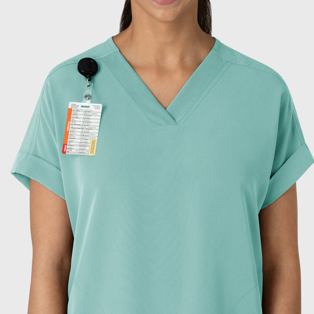 Nova 6232 Drop Shoulder Boxy Scrub Top Turquoise