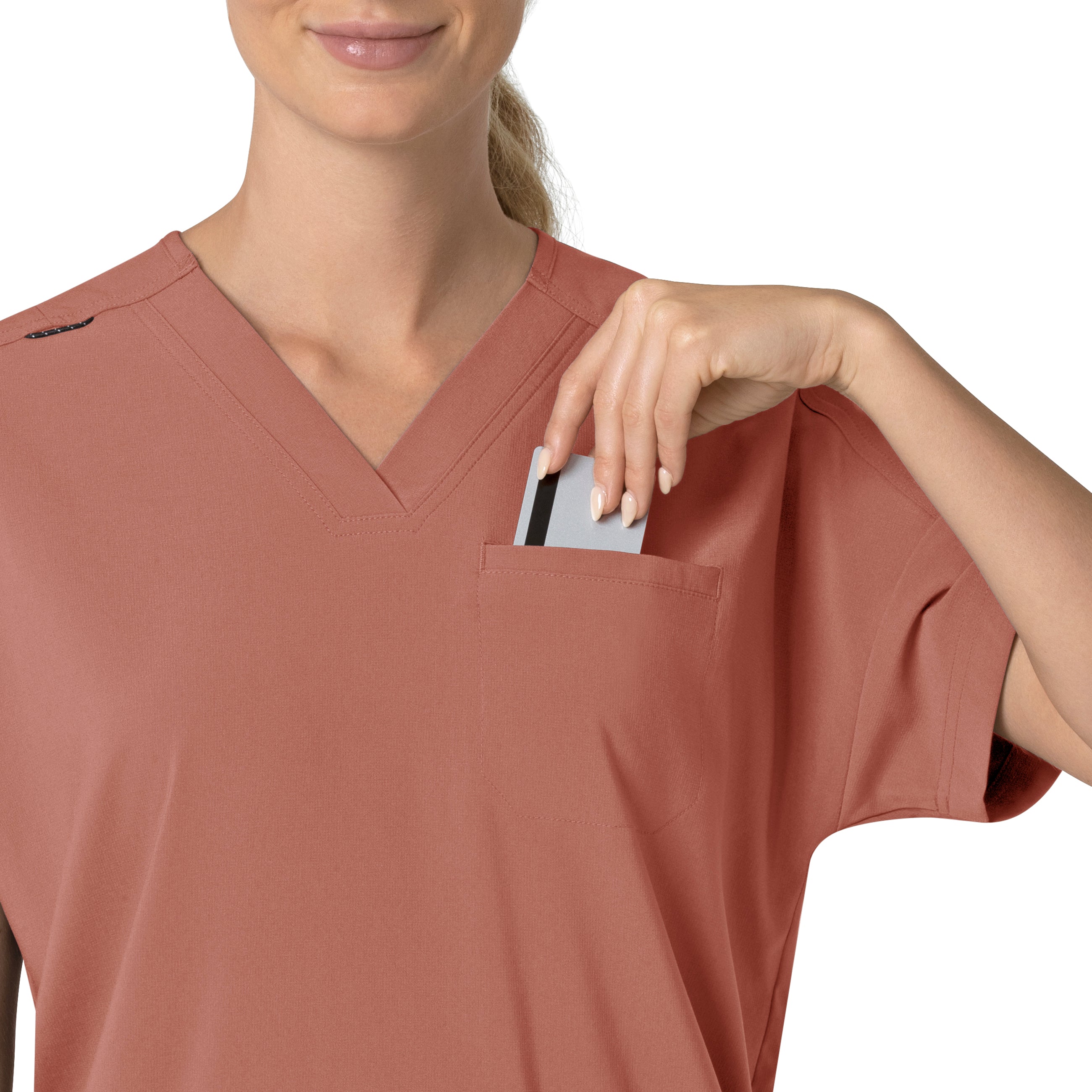 Force Cross-Flex C13110 Oversized V-Neck Scrub Top Wildrose