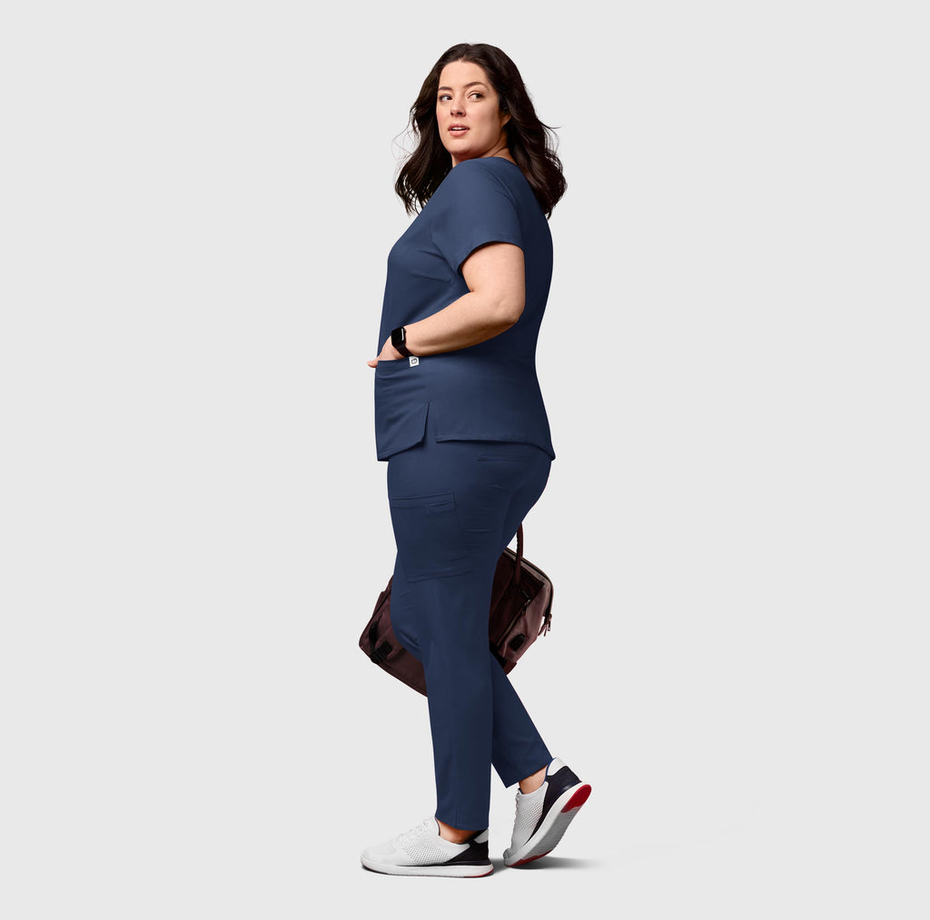 Thrive 5222 Cargo Straight Slim Leg Scrub Pants Navy