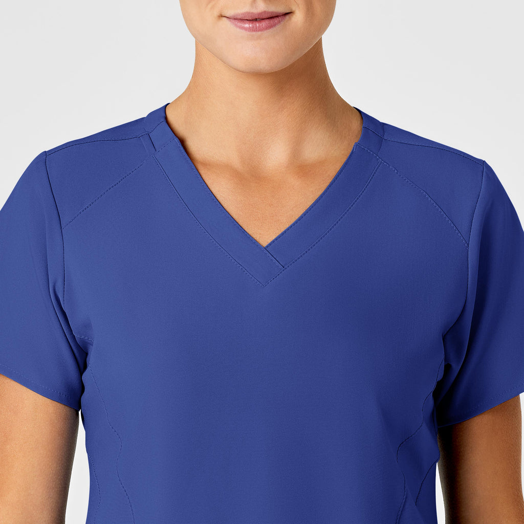 W123 6155 Stylized V-Neck Scrub Top Galaxy Blue