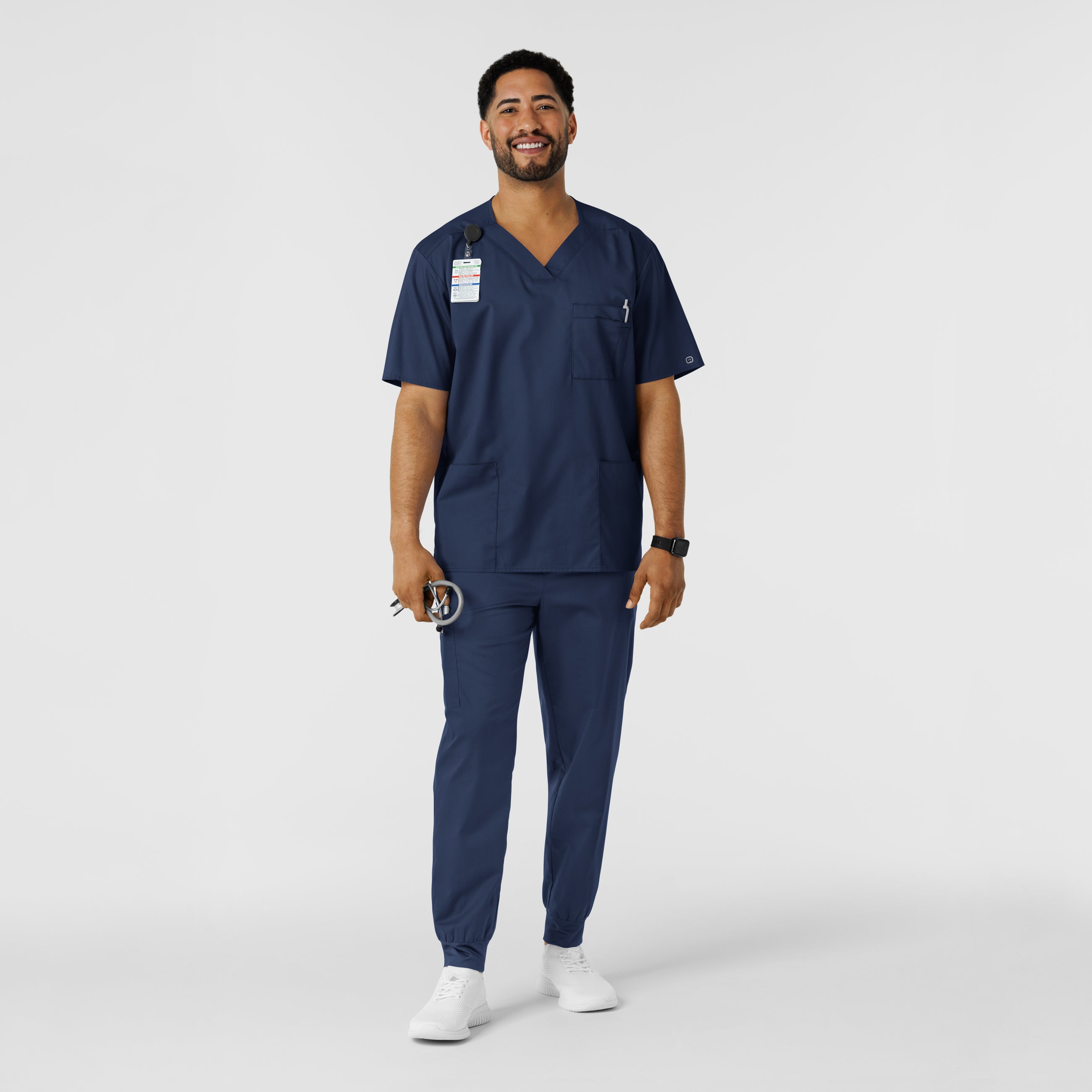WonderWORK 507 Men's Cargo Jogger Scrub Pants Navy