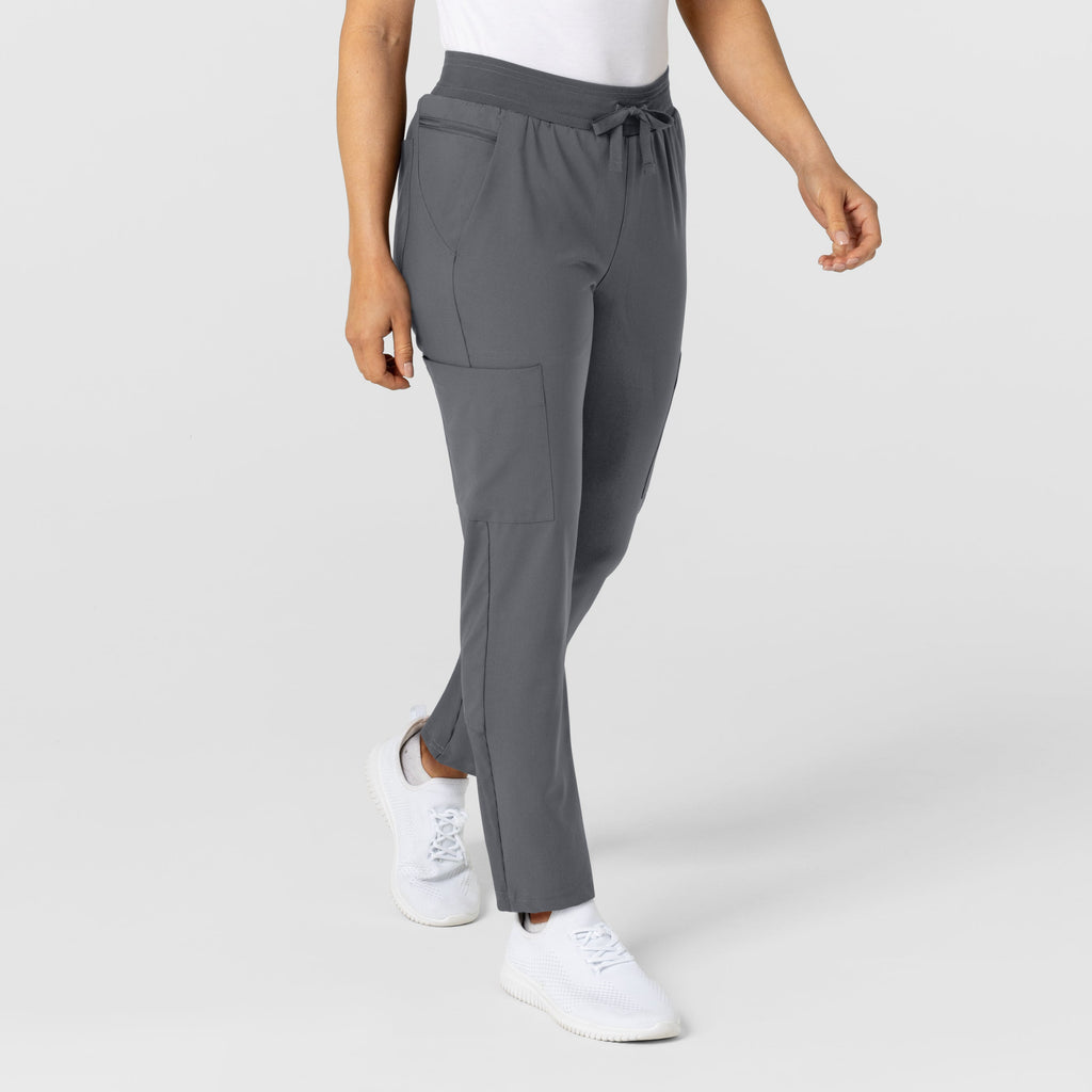 W123 5045 Flex-n-Reach Track Scrub Pants Pewter