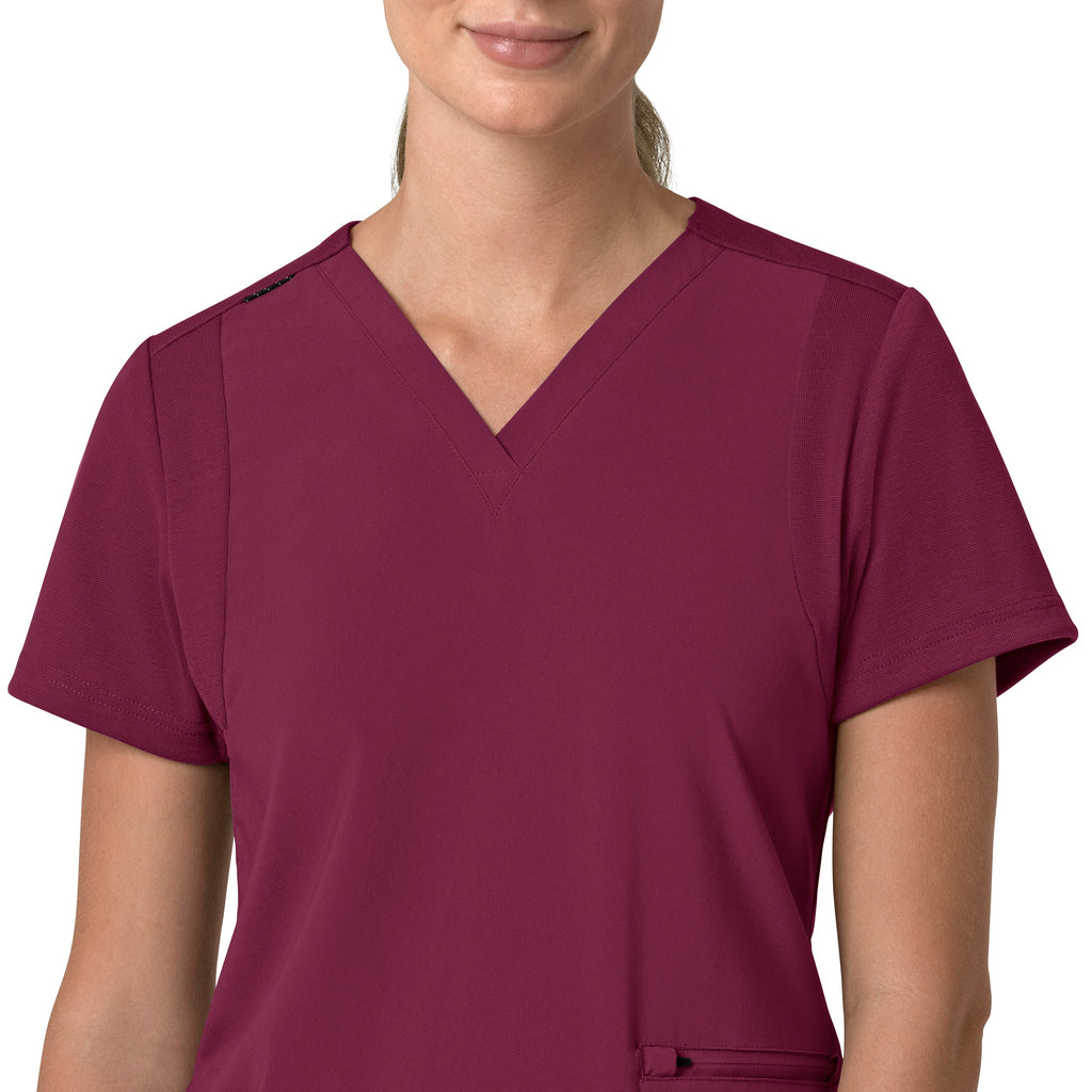 Force Cross-Flex C13210 Flex Panel V-Neck Scrub Top Wine