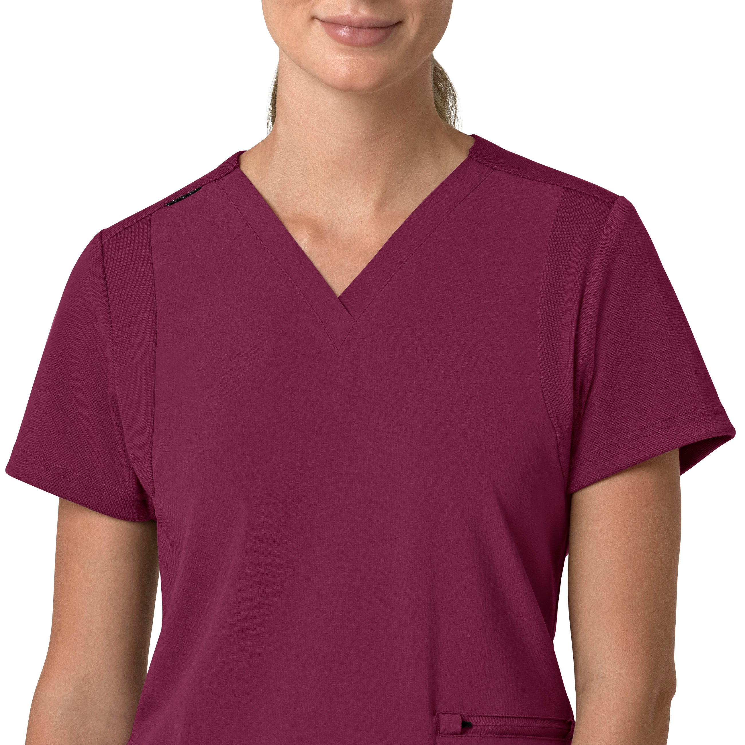 Force Cross-Flex C13210 Flex Panel V-Neck Scrub Top Wine