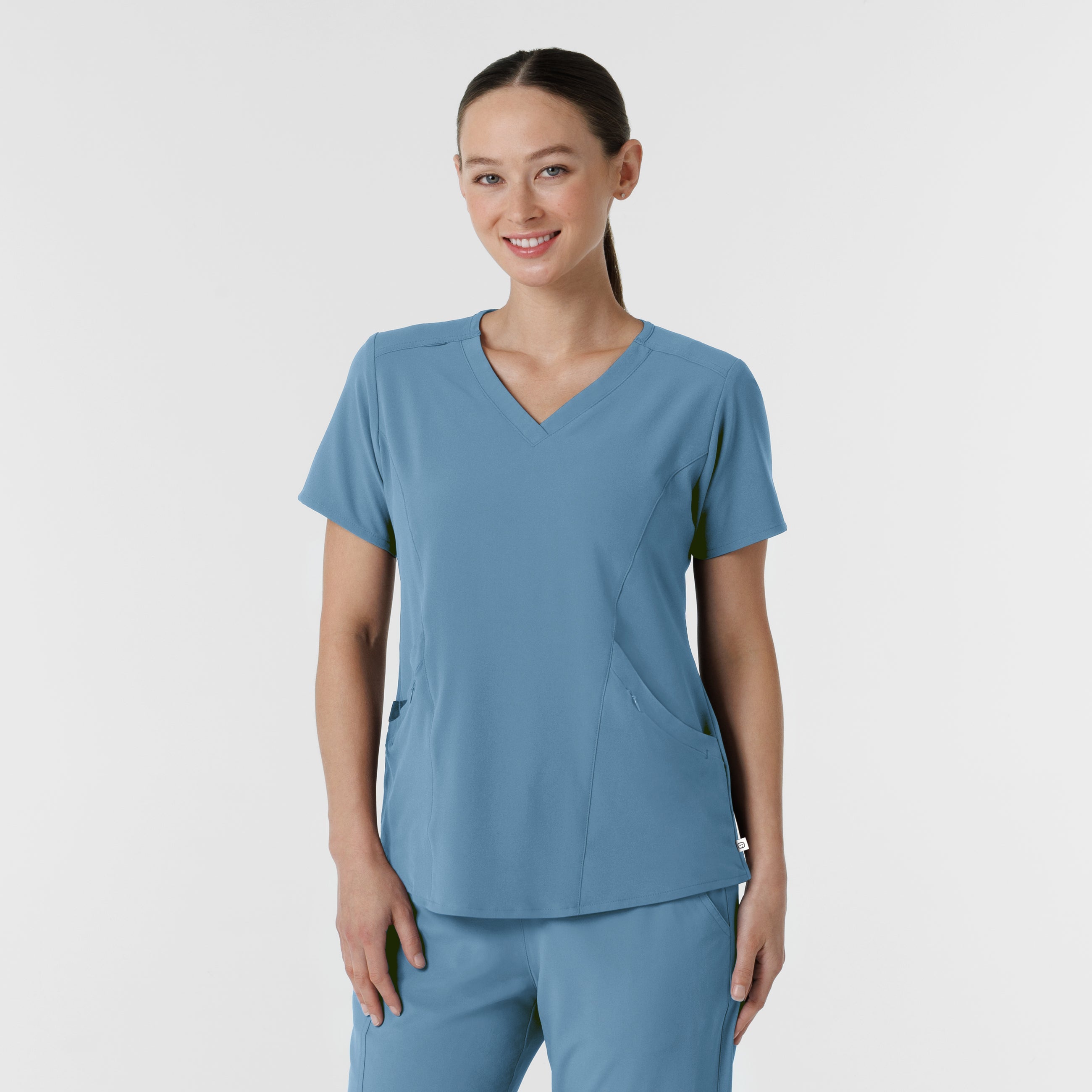 RENEW 6134 Women's V-Neck Scrub Top Pacific Blue