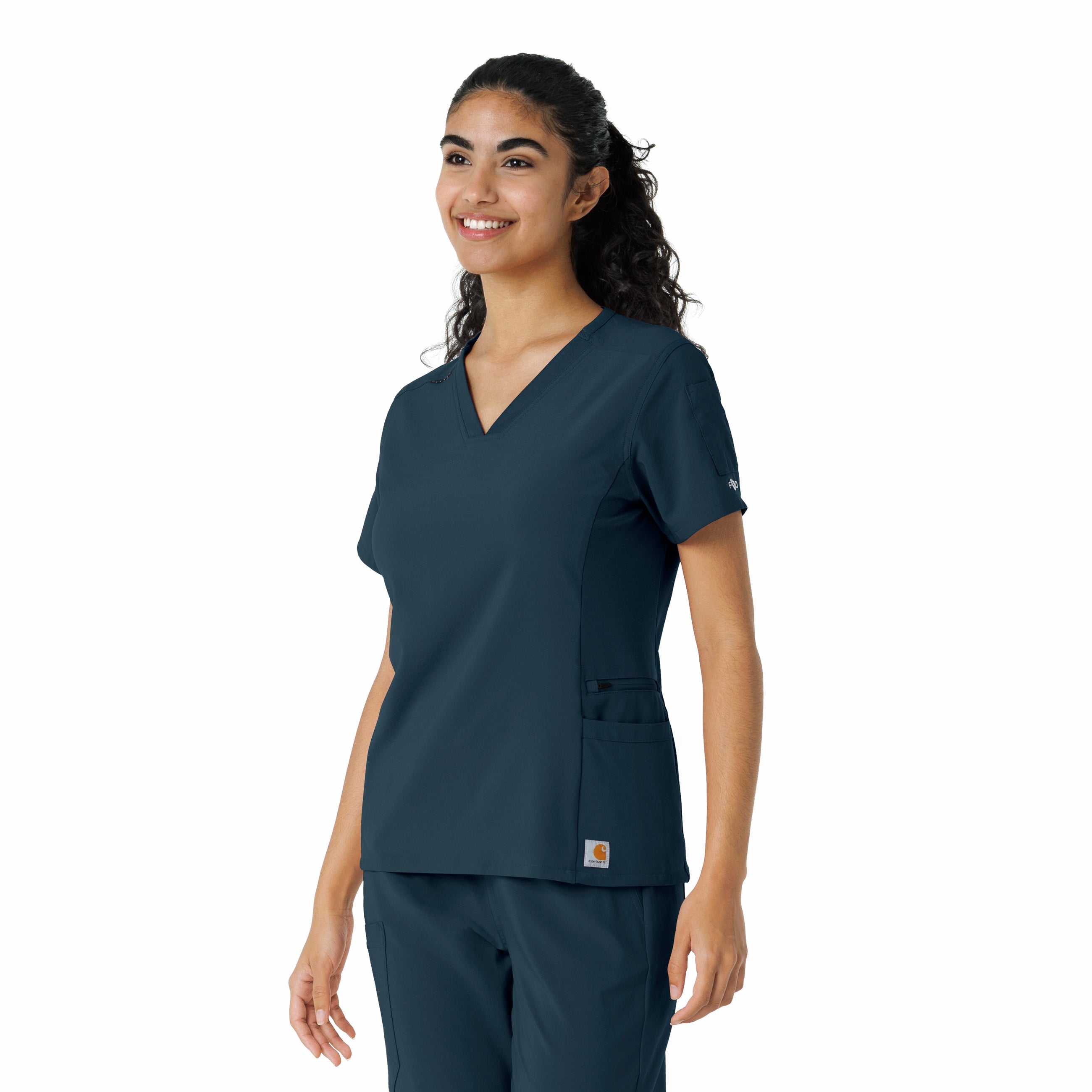 Force Cross-Flex C13310 Knit Panel Scrub Top Navy