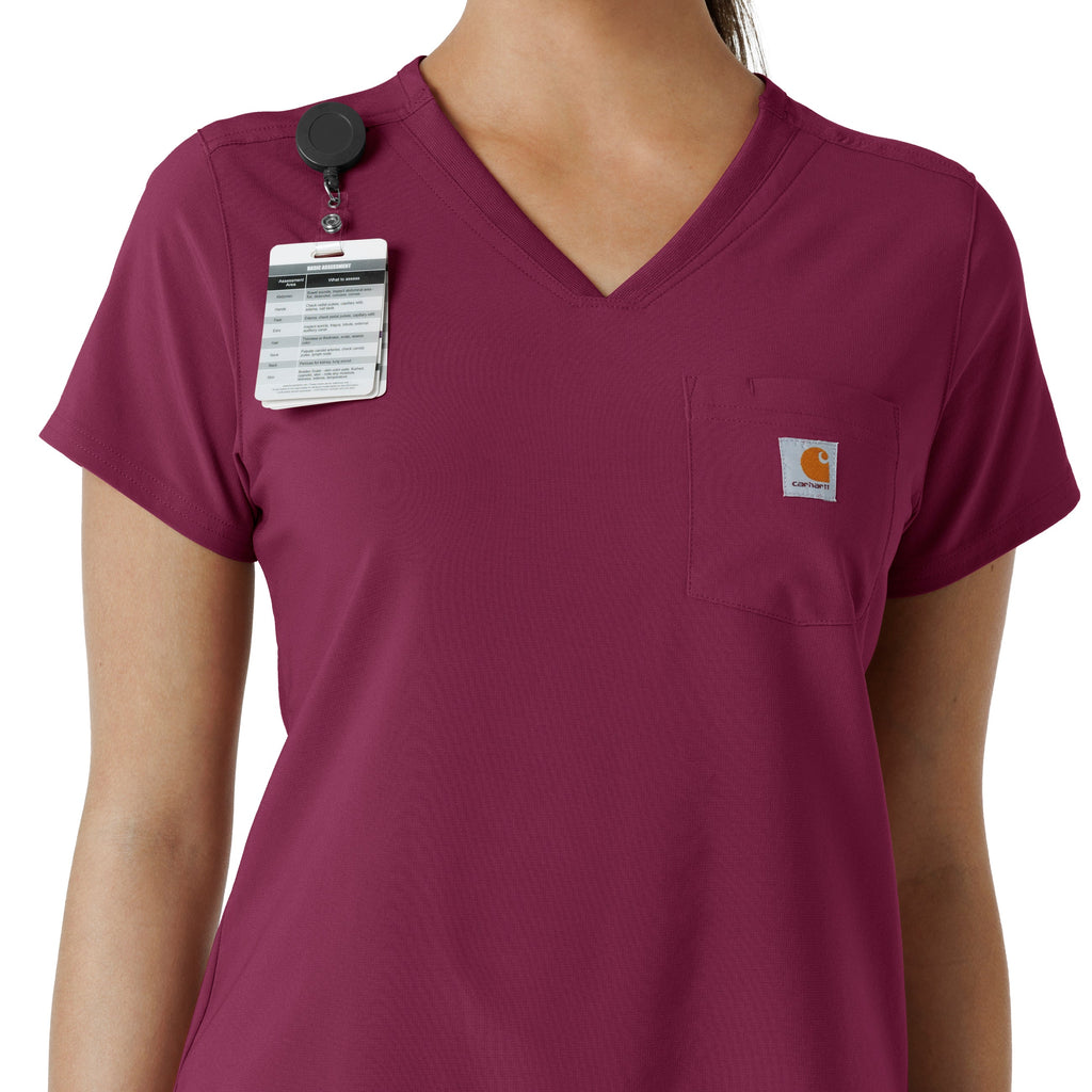 Force Cross-Flex C13410 Tuck-In Scrub Top Wine