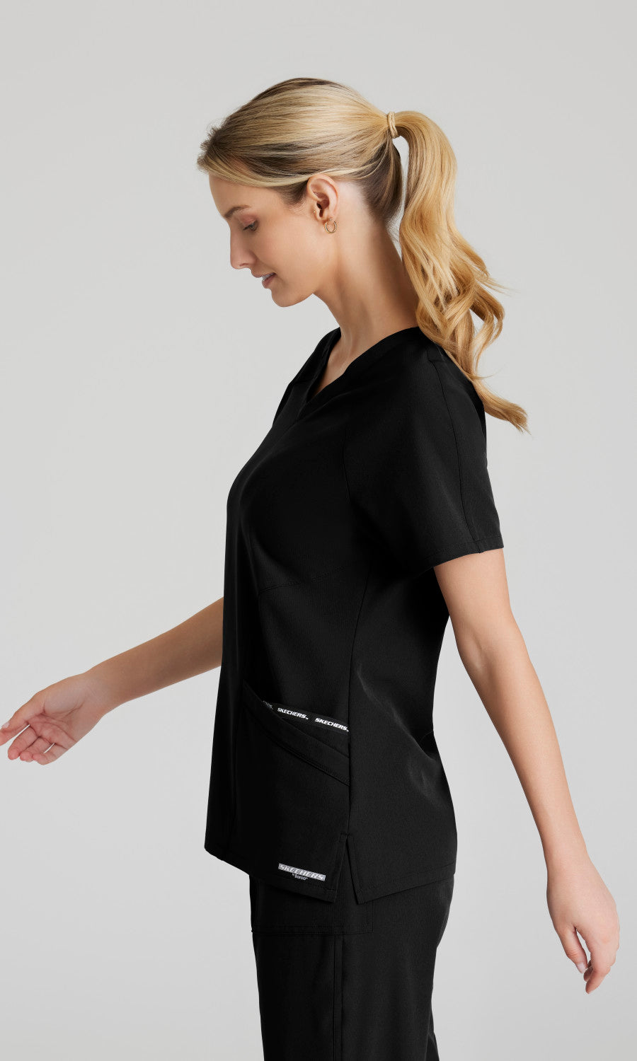 Skechers Fusion SKT238 Prisma Scrub Top Black