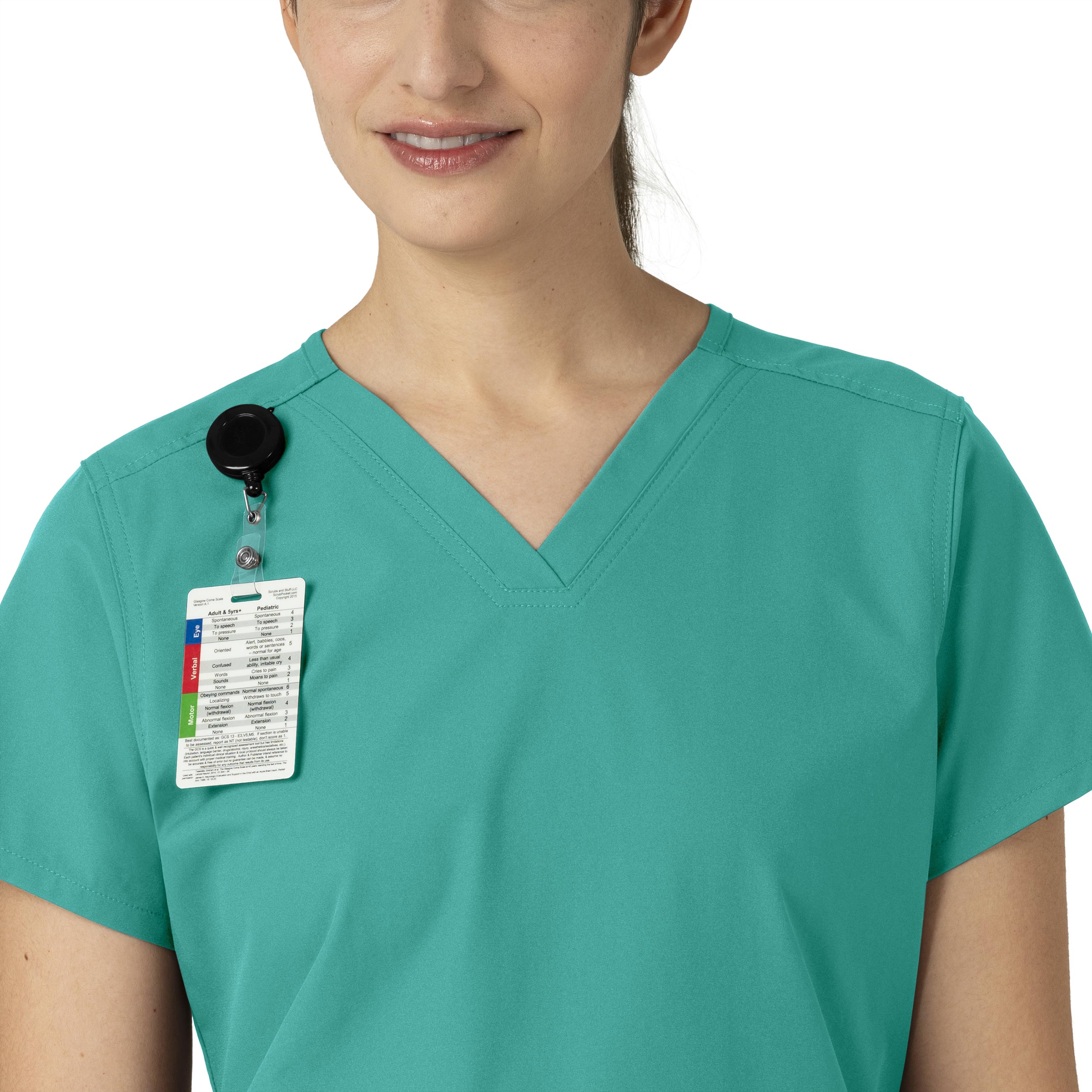 Force Essentials C12113 V-Neck Scrub Top Teal Blue