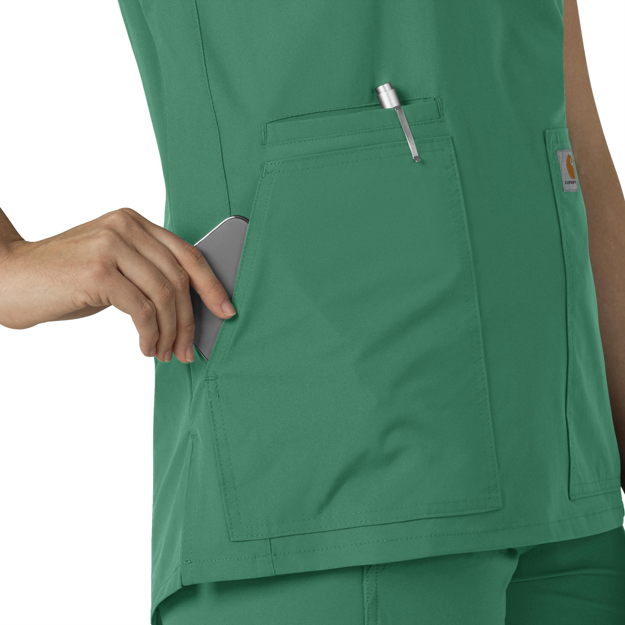 Force Essentials C12213 Notch Neck Tunic Scrub Top Hunter