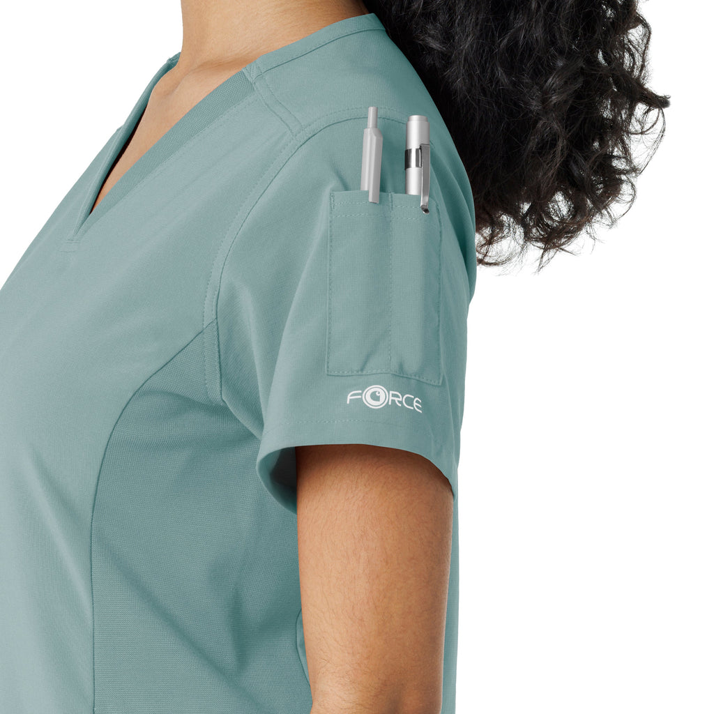 Force Cross-Flex C13310 Knit Panel Scrub Top Summer Blue