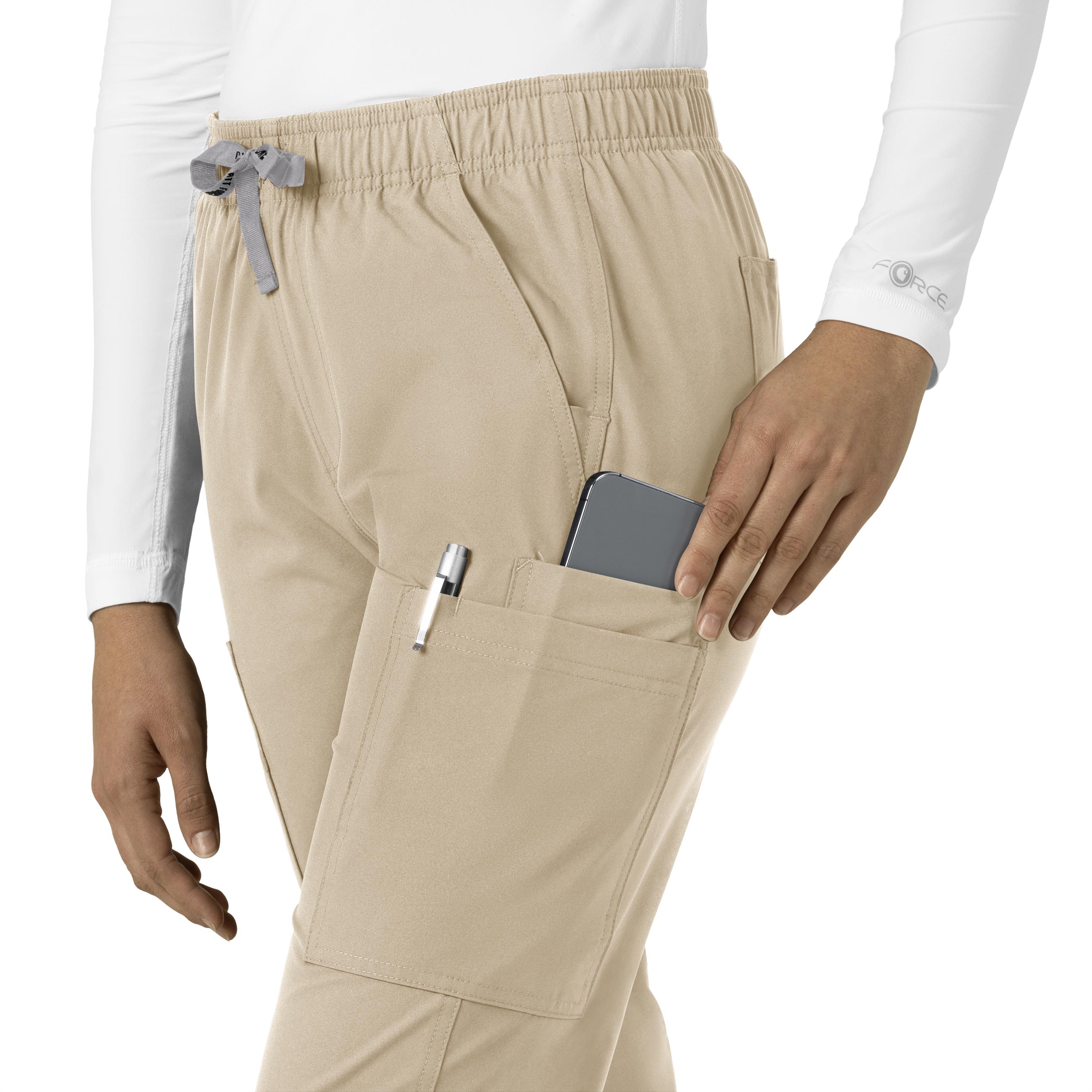 Force Essentials C51213 Straight Leg Scrub Pants Khaki