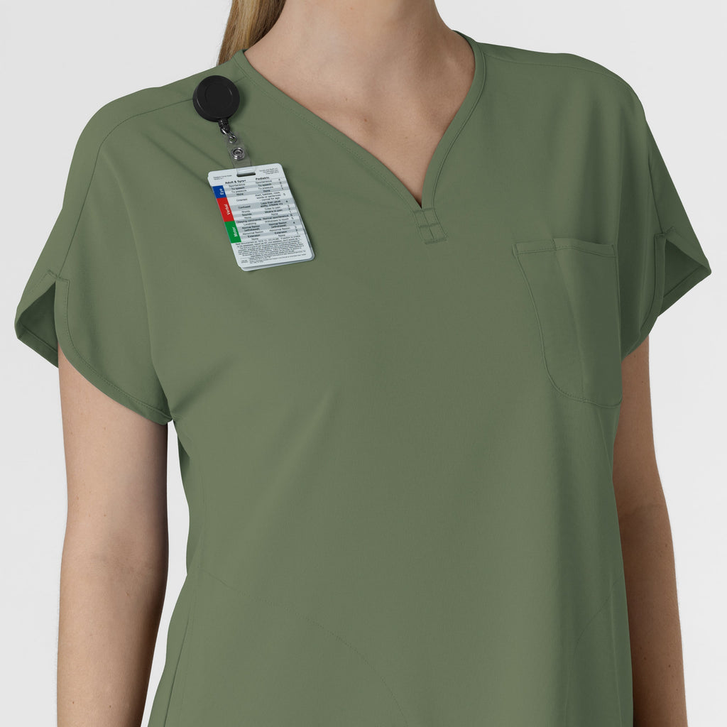 RENEW 6634 Dolman Scrub Top Olive