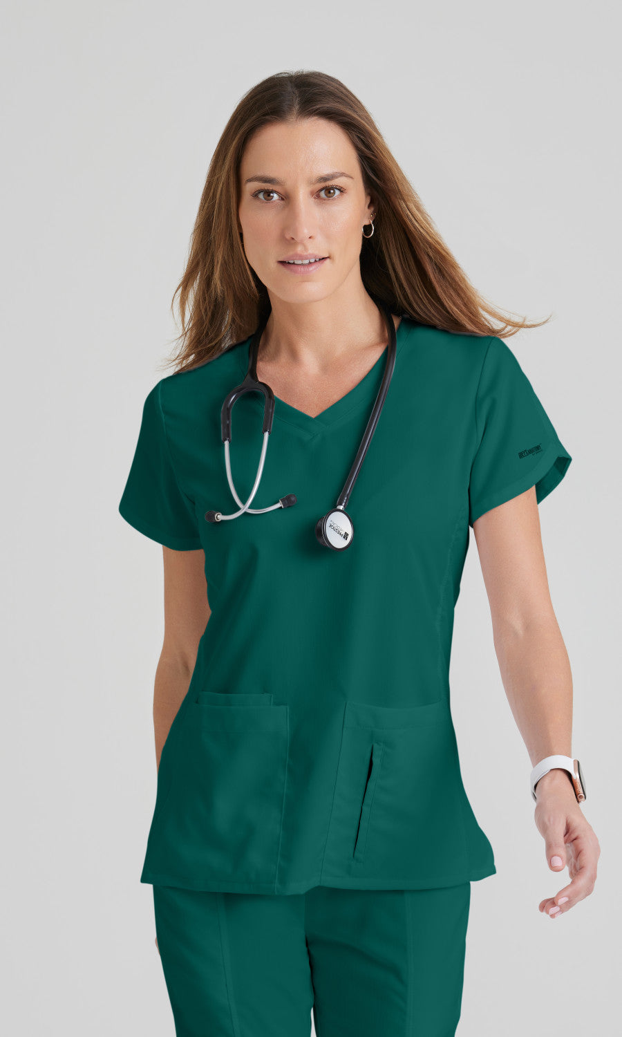 Grey's Anatomy 41423 Cora Scrub Top Hunter Green
