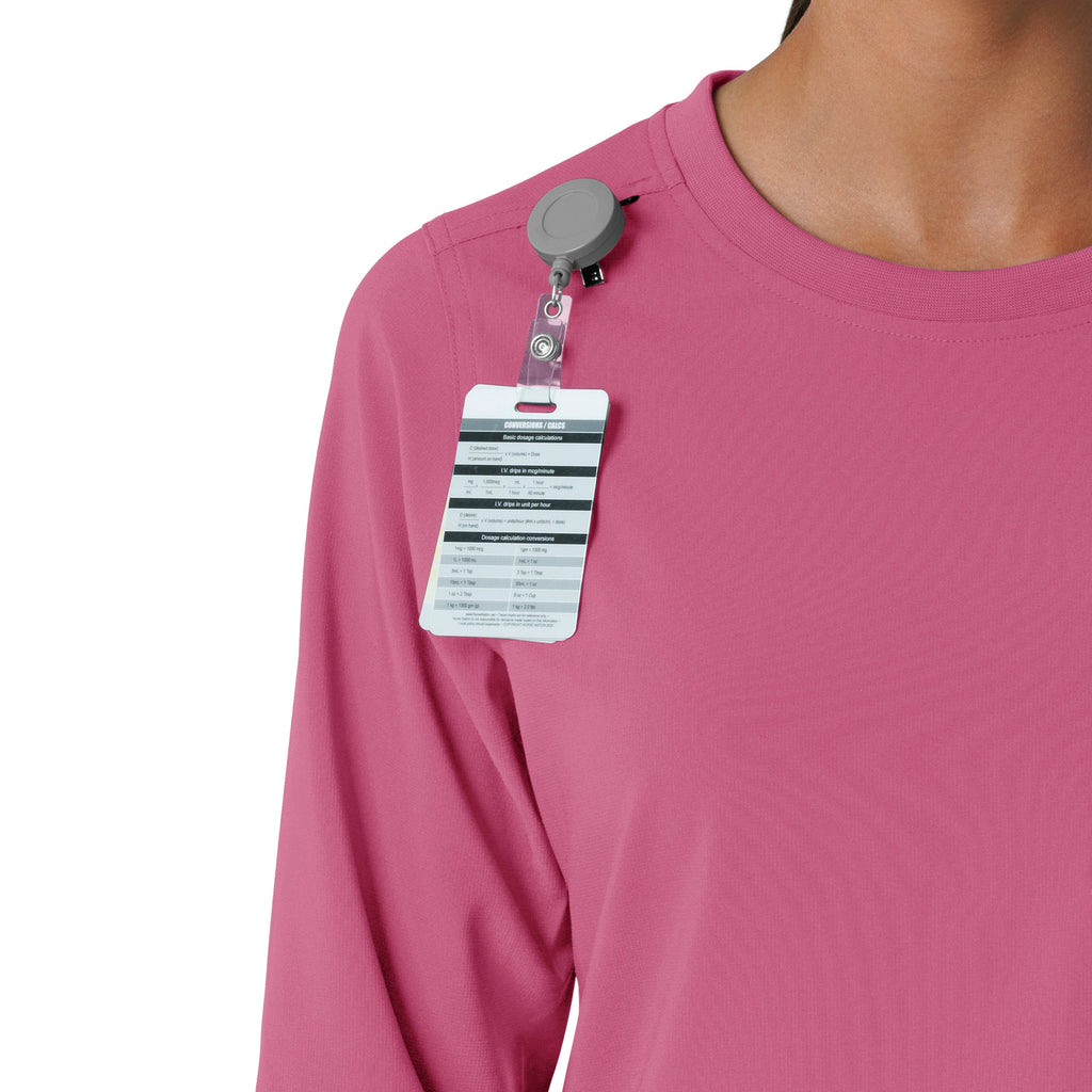 Force Cross-Flex C13610 Women's Crew Neck Long Sleeve Scrub Top Electric Fuschia