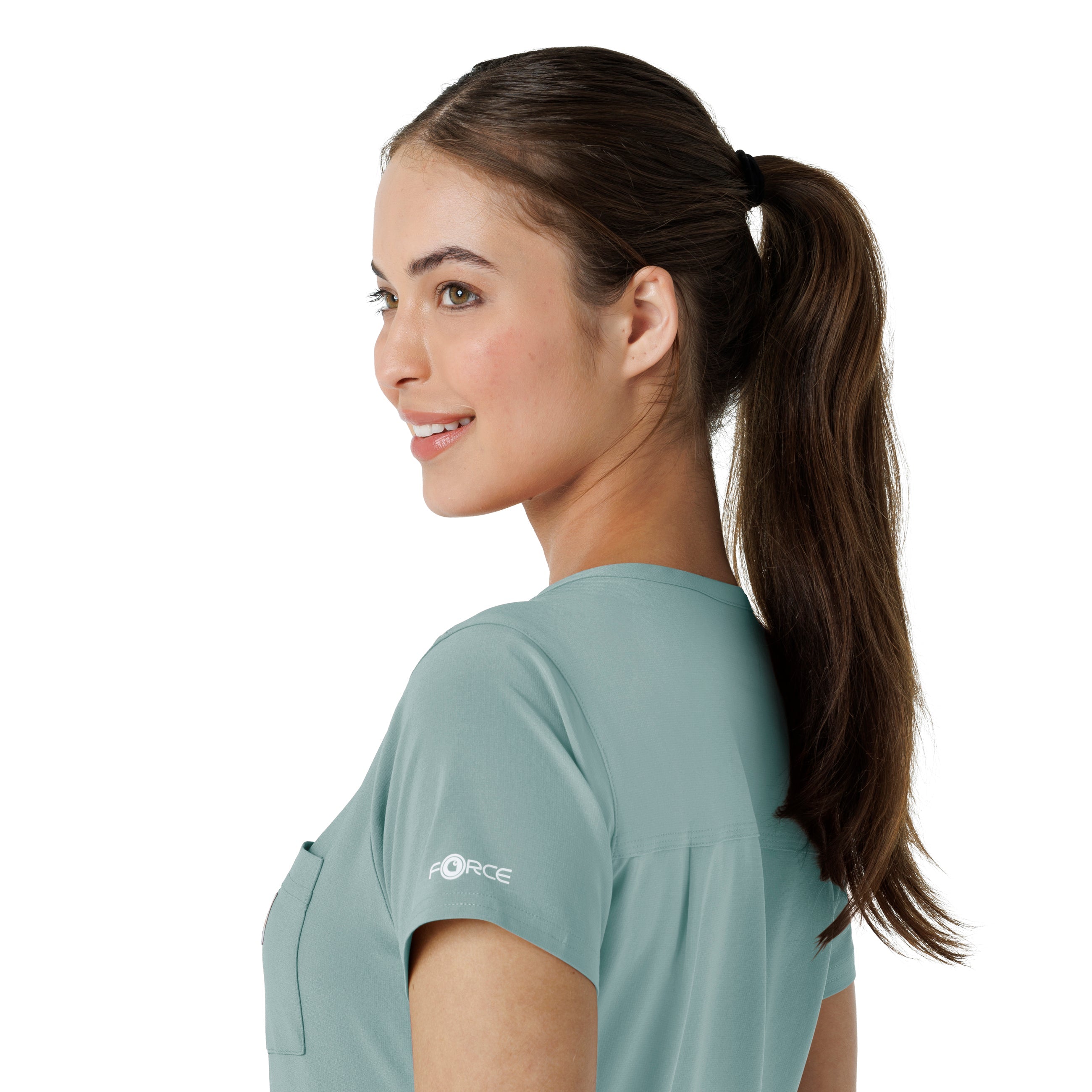 Force Cross-Flex C13410 Tuck-In Scrub Top Summer Blue
