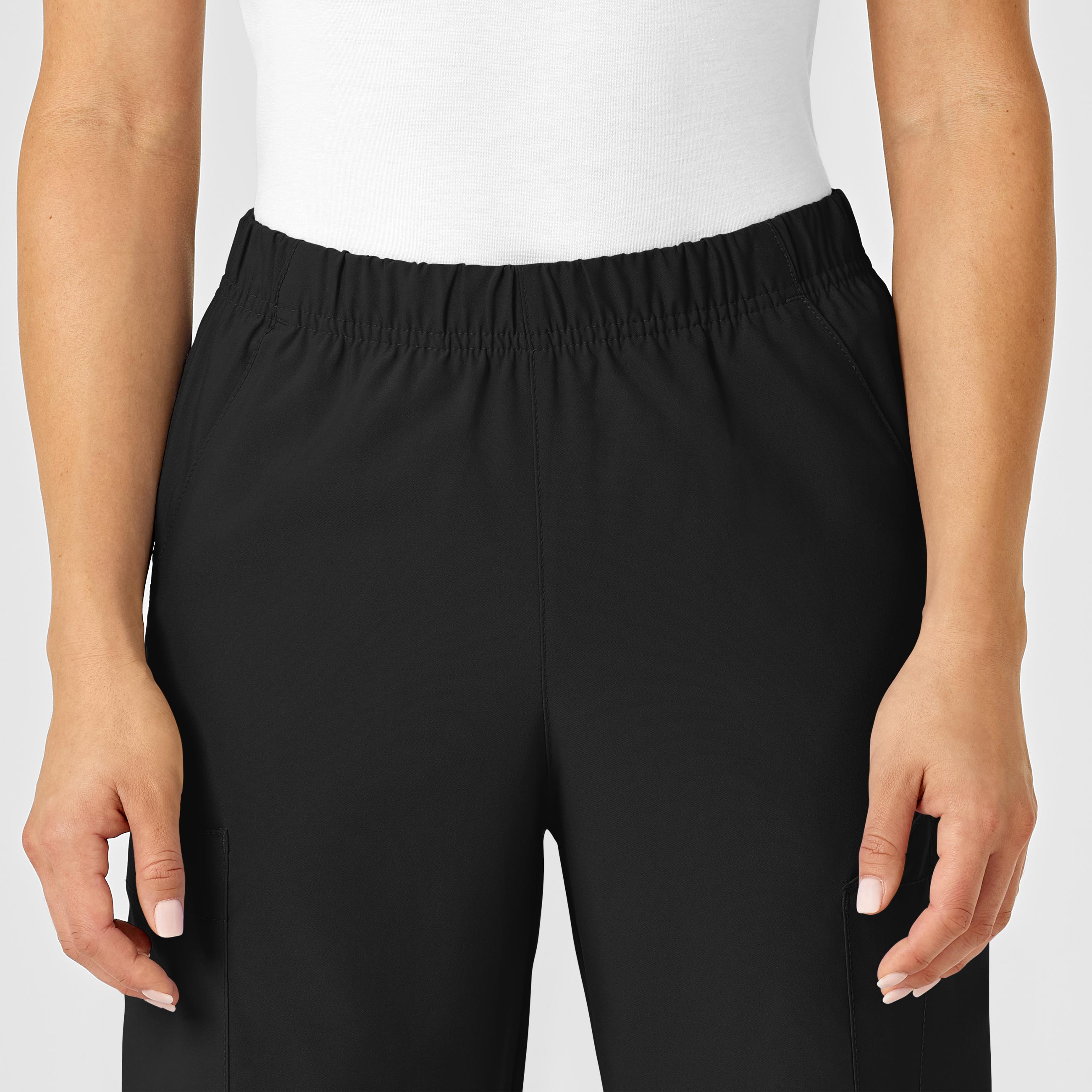 W123 5855 Unisex Multi-Cargo Scrub Pants Black