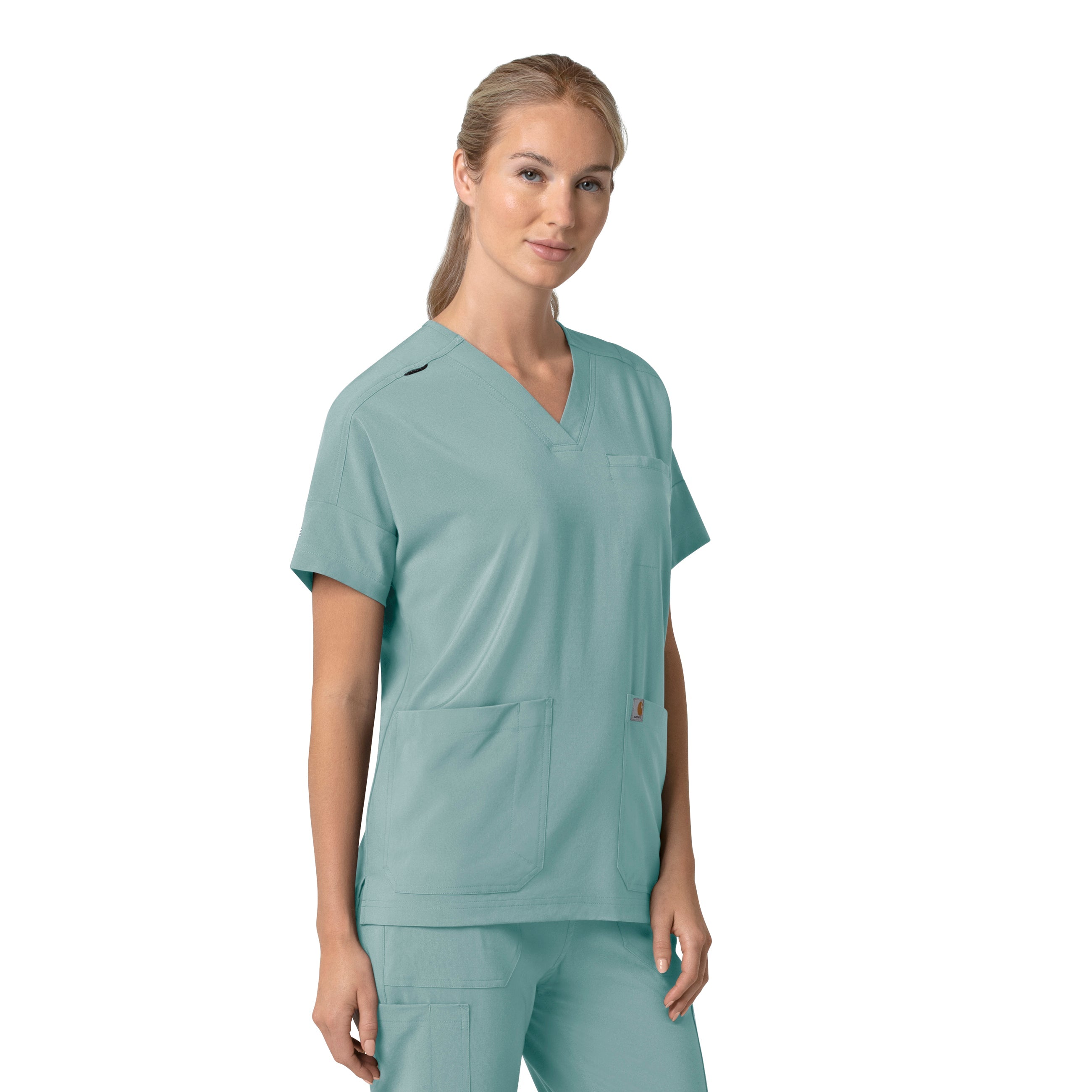 Force Cross-Flex C13110 Oversized V-Neck Scrub Top Summer Blue