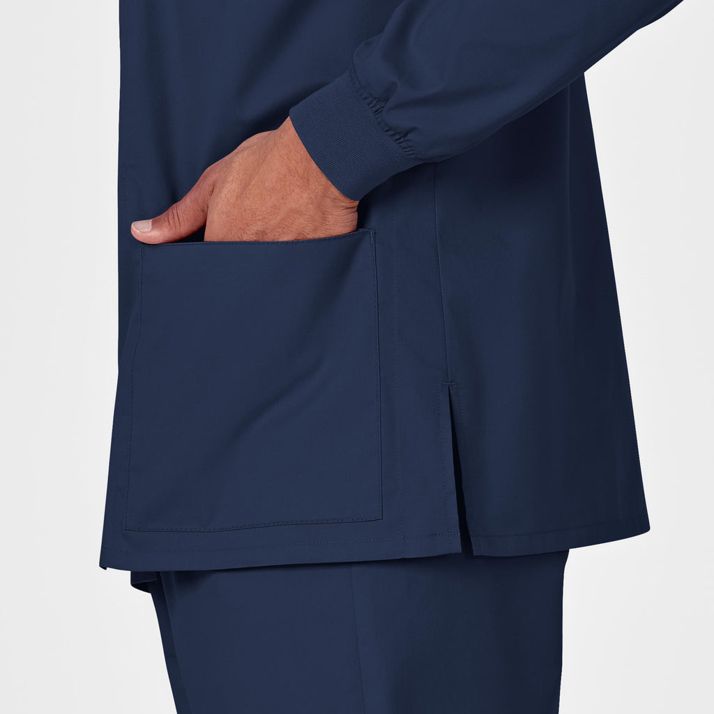 WonderWORK 800 Unisex Snap Front Jacket Navy