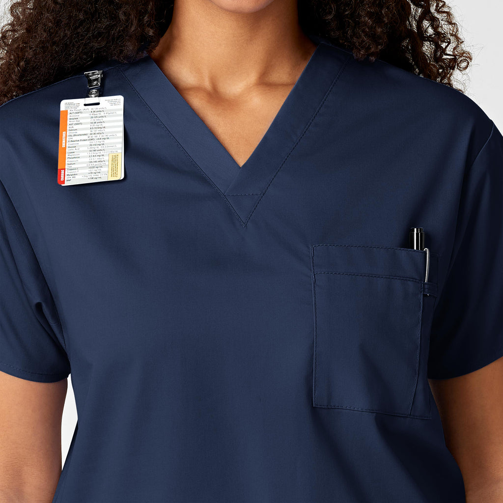 WonderWORK 100 Unisex V-Neck Scrub Top Navy