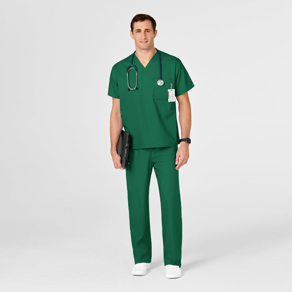 WonderWORK 100 Unisex V-Neck Scrub Top Hunter