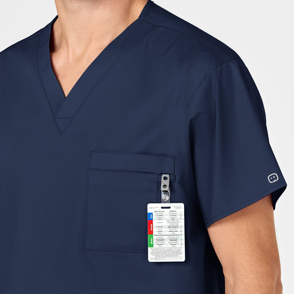 WonderWORK 100 Unisex V-Neck Scrub Top Navy