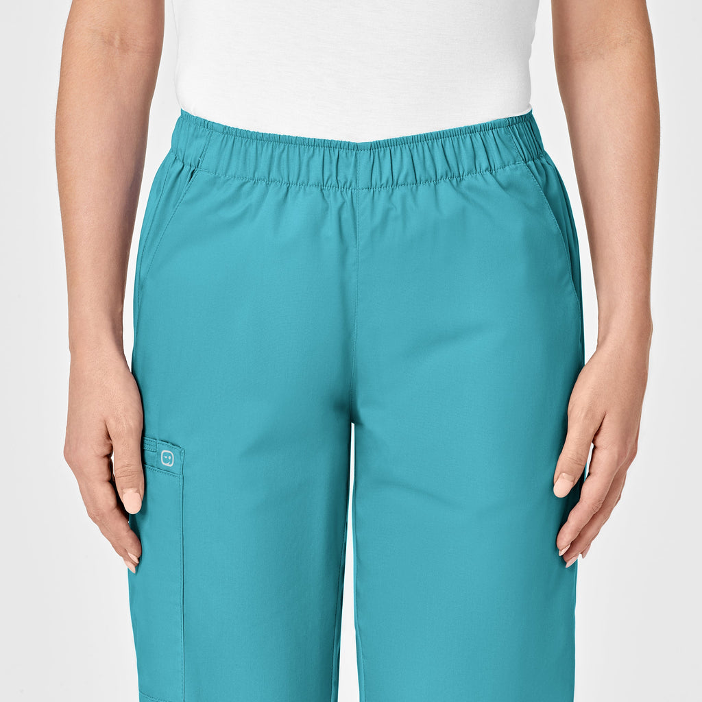 WonderWORK 501 Pull-On Cargo Scrub Pants Teal Blue
