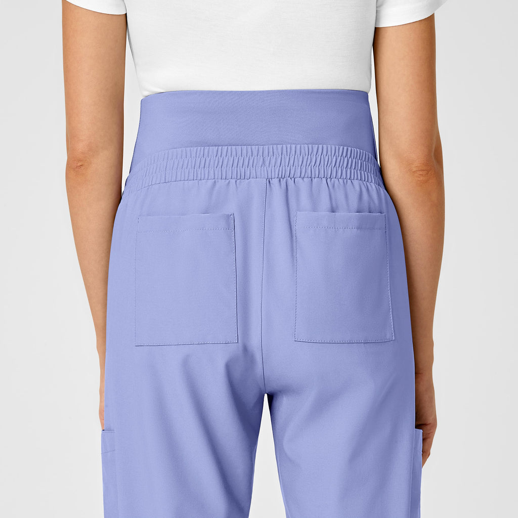W123 5455 Maternity Jogger Scrub Pants Ceil Blue