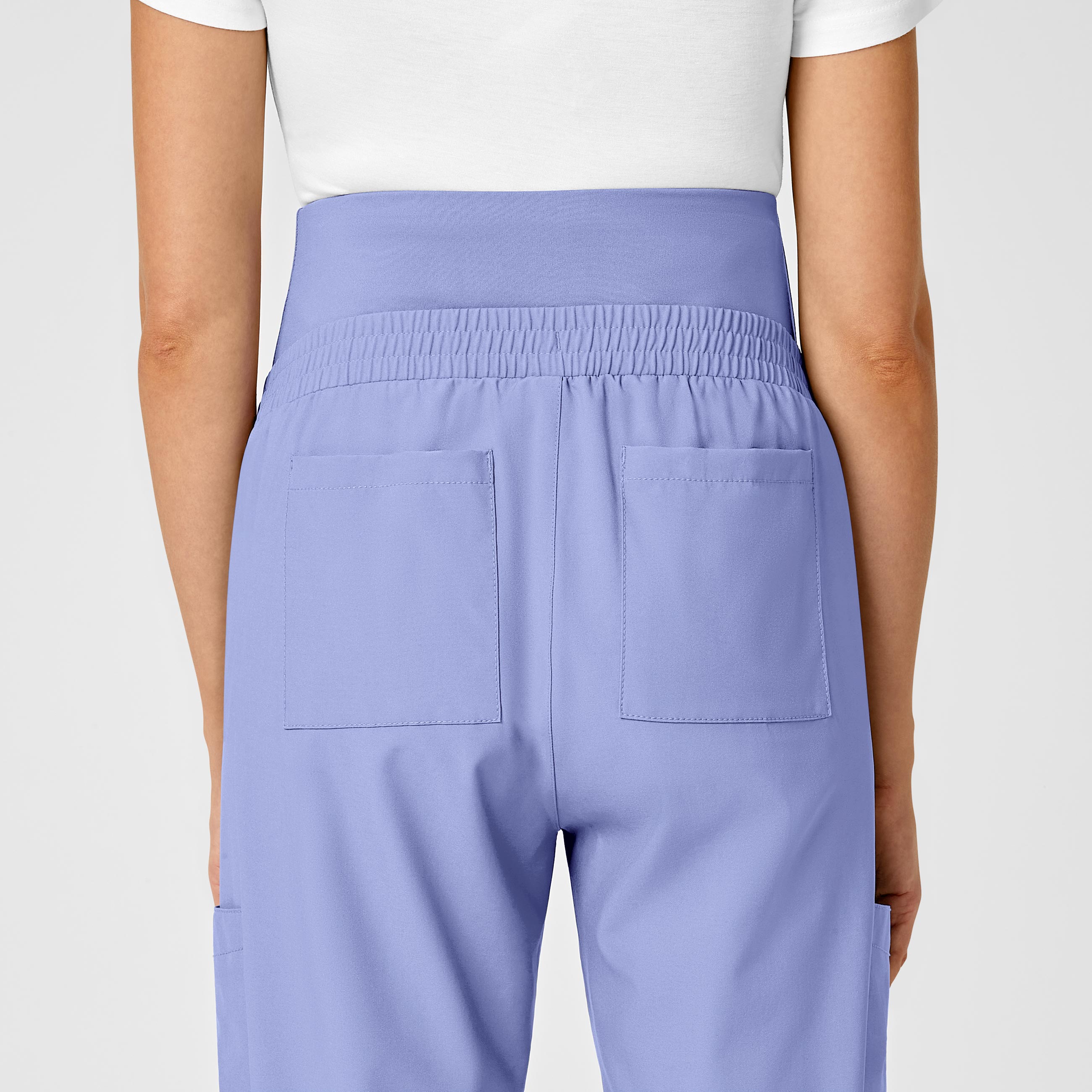 W123 5455 Maternity Jogger Scrub Pants Ceil Blue