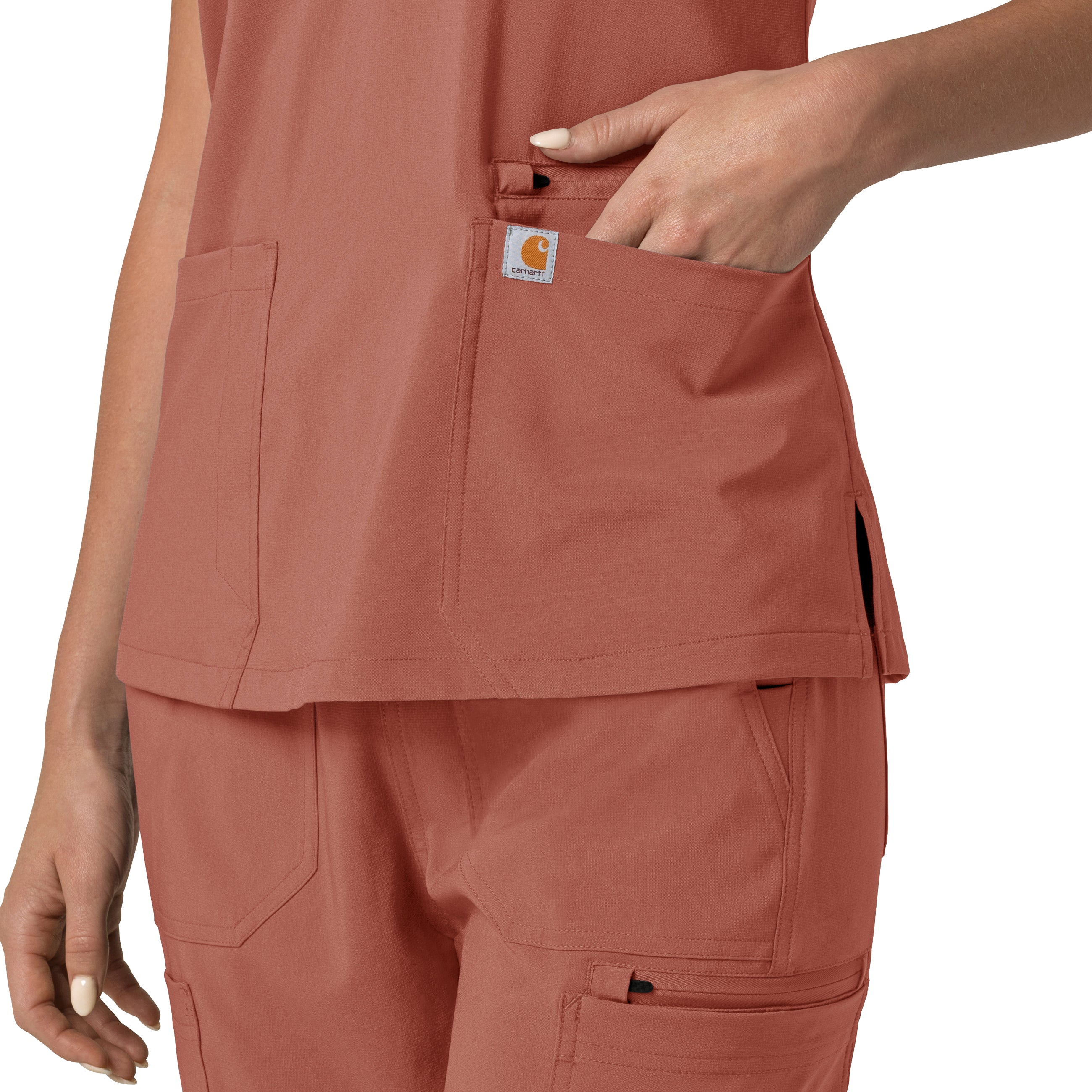 Force Cross-Flex C13210 Flex Panel V-Neck Scrub Top Wildrose